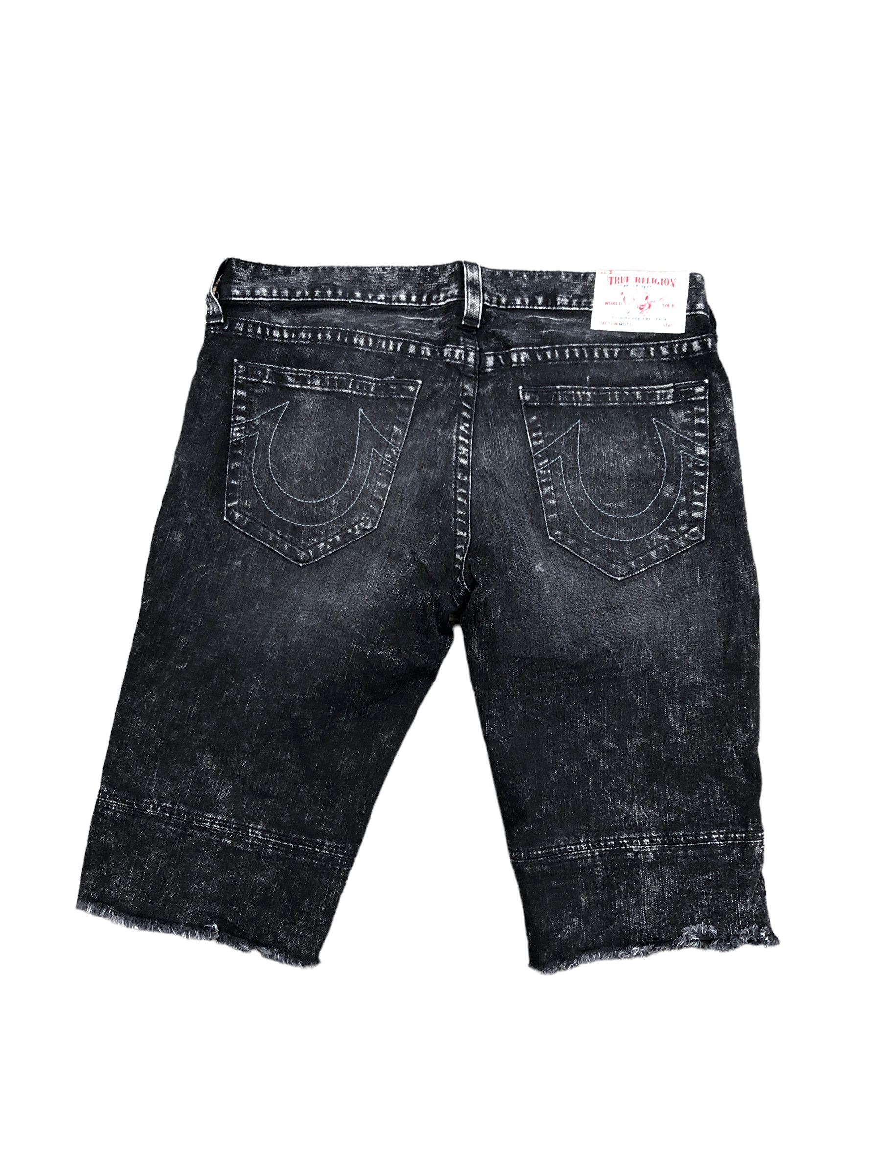 True Religion × Vintage RARE True Religion Jeans Shorts Size 38 MOTO Black T Gray Size US 38 / EU 54 - 2 Thumbnail