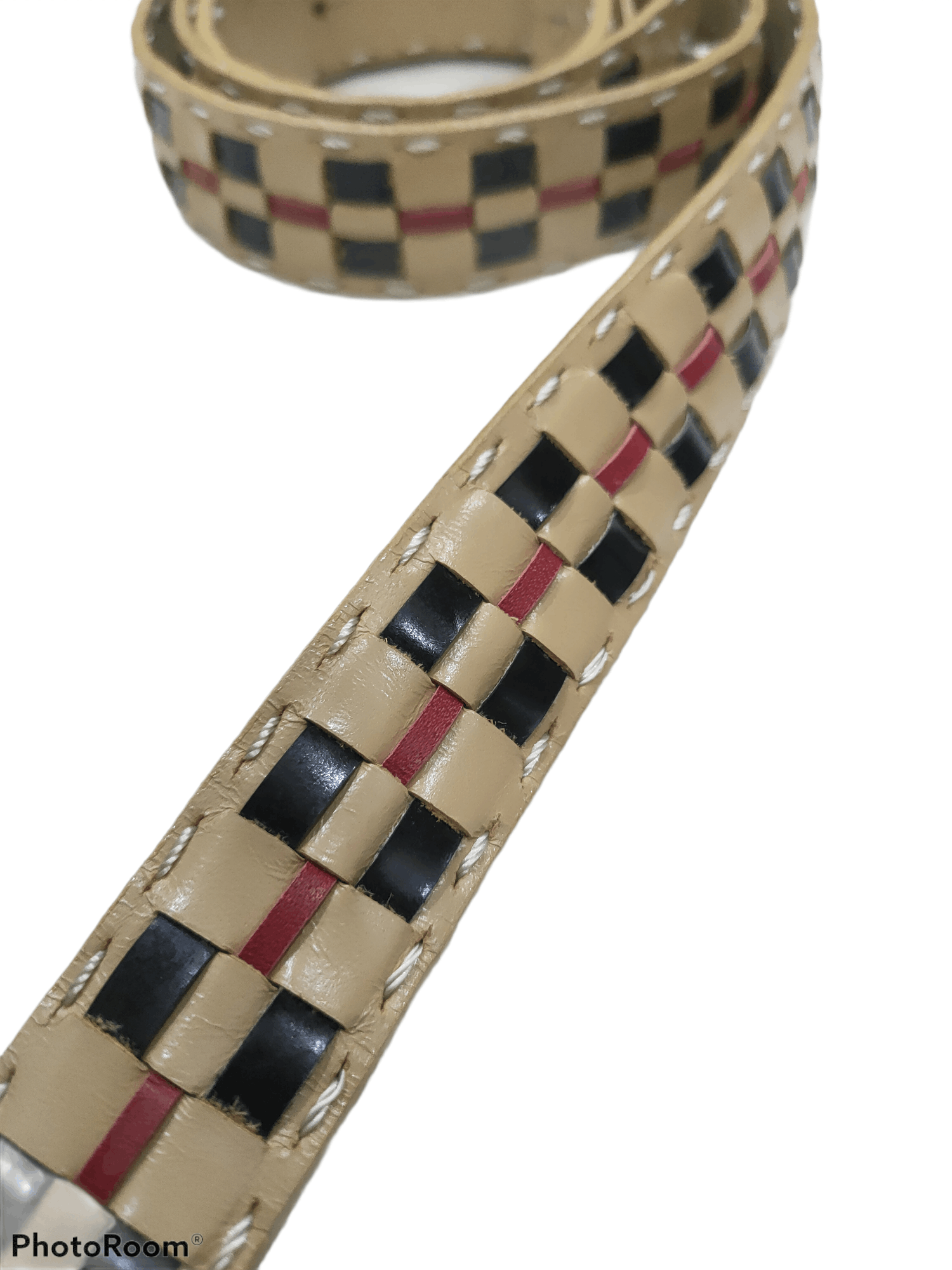 Burberry BURBERRY LONDON LEATHER EMBROIDERED BELT 35-37 Size 36 - 7 Thumbnail