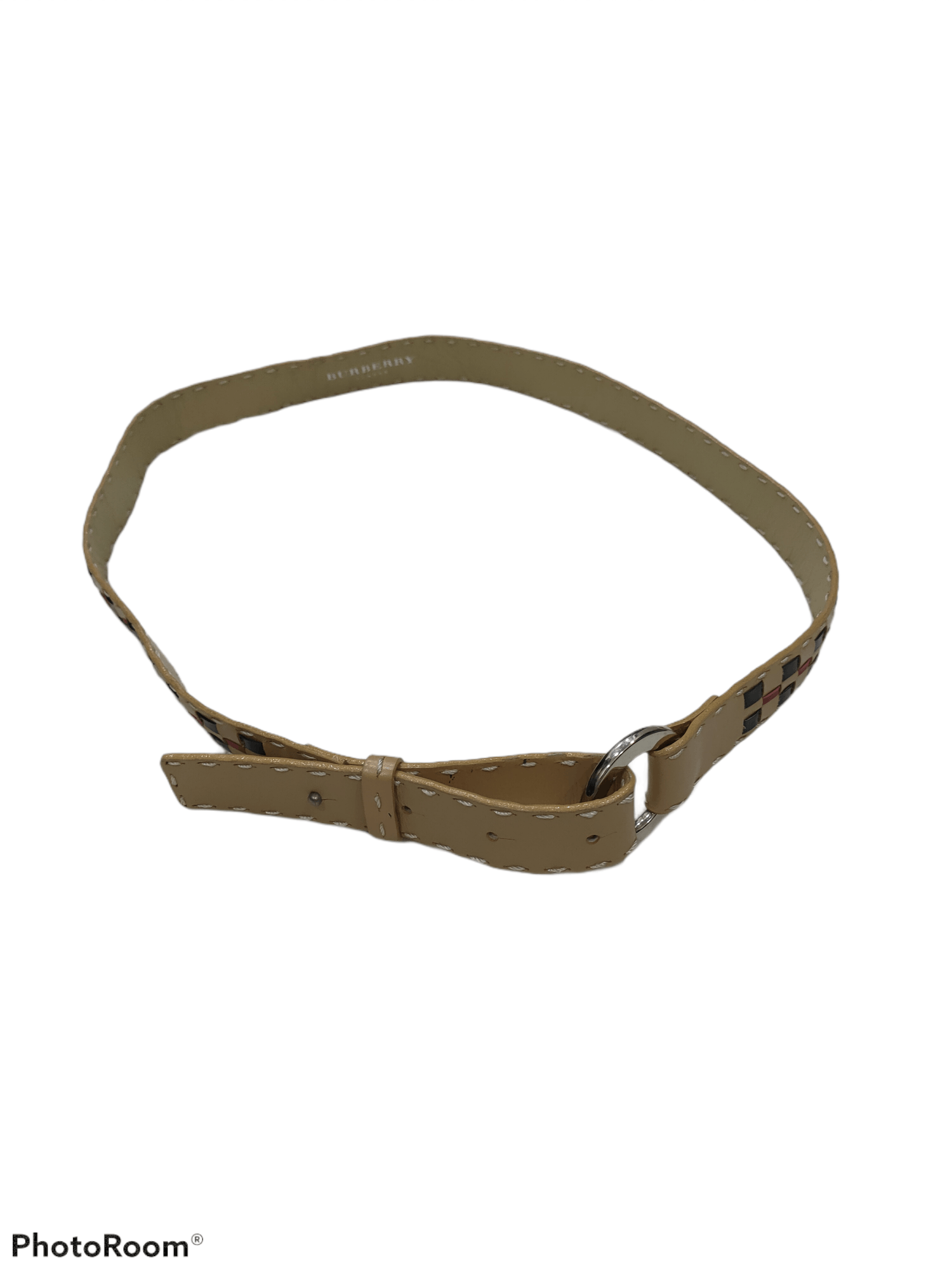 Burberry BURBERRY LONDON LEATHER EMBROIDERED BELT 35-37 Size 36 - 2 Thumbnail