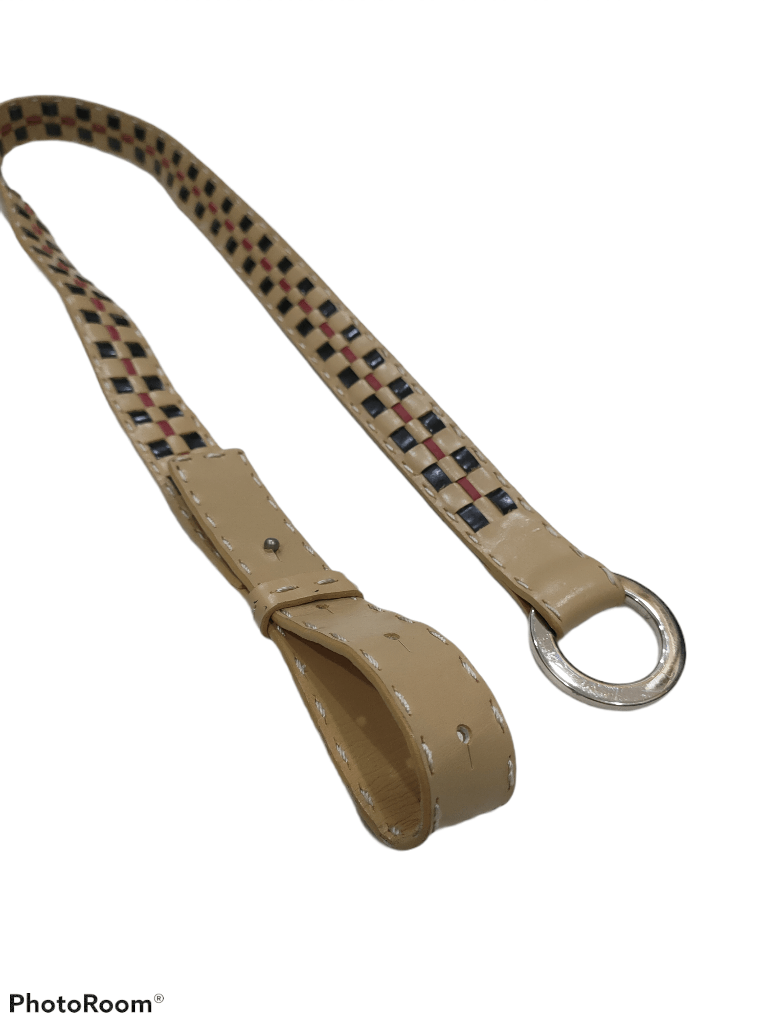Burberry BURBERRY LONDON LEATHER EMBROIDERED BELT 35-37 Size 36 - 6 Thumbnail