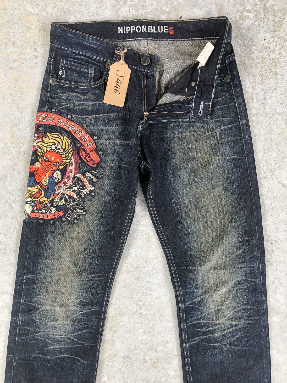 Japanese Brand Japanese Bosatsu Embroidered Jeans Distressed Jeans Size US 30 / EU 46 - 3 Thumbnail