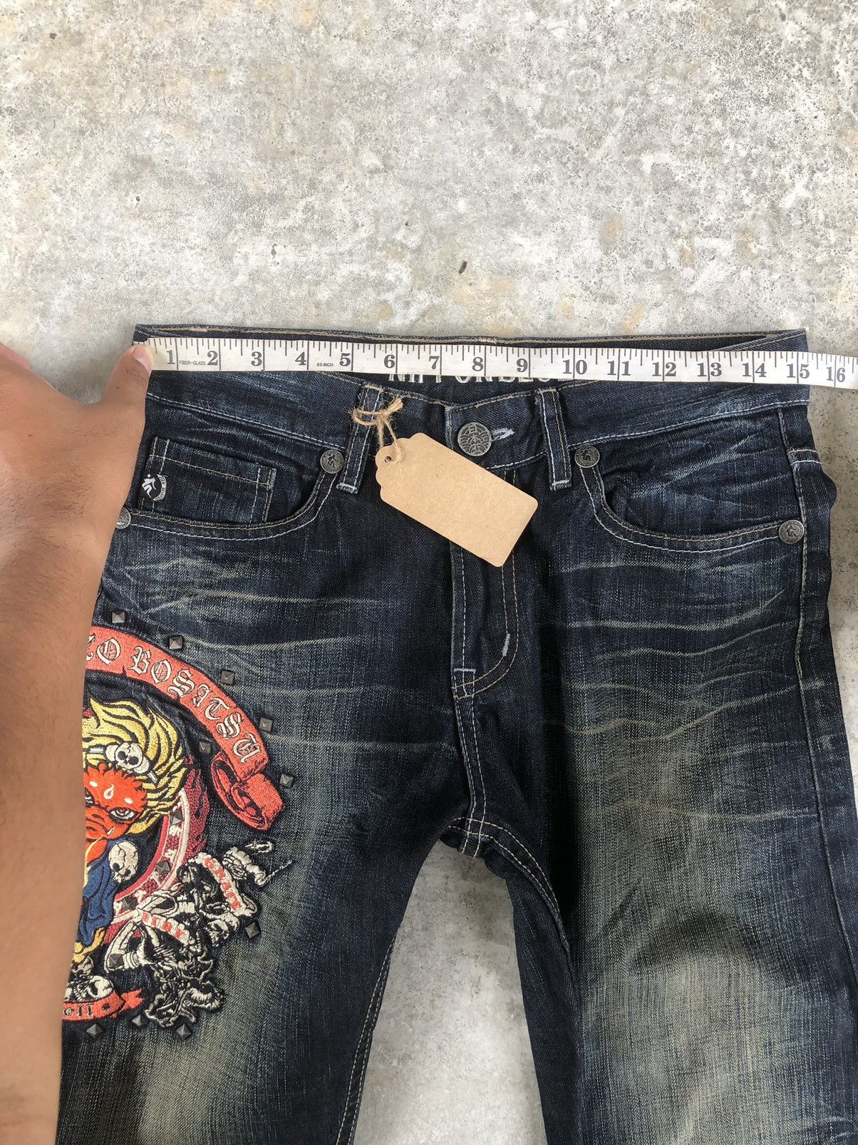 Japanese Brand Japanese Bosatsu Embroidered Jeans Distressed Jeans Size US 30 / EU 46 - 17 Thumbnail