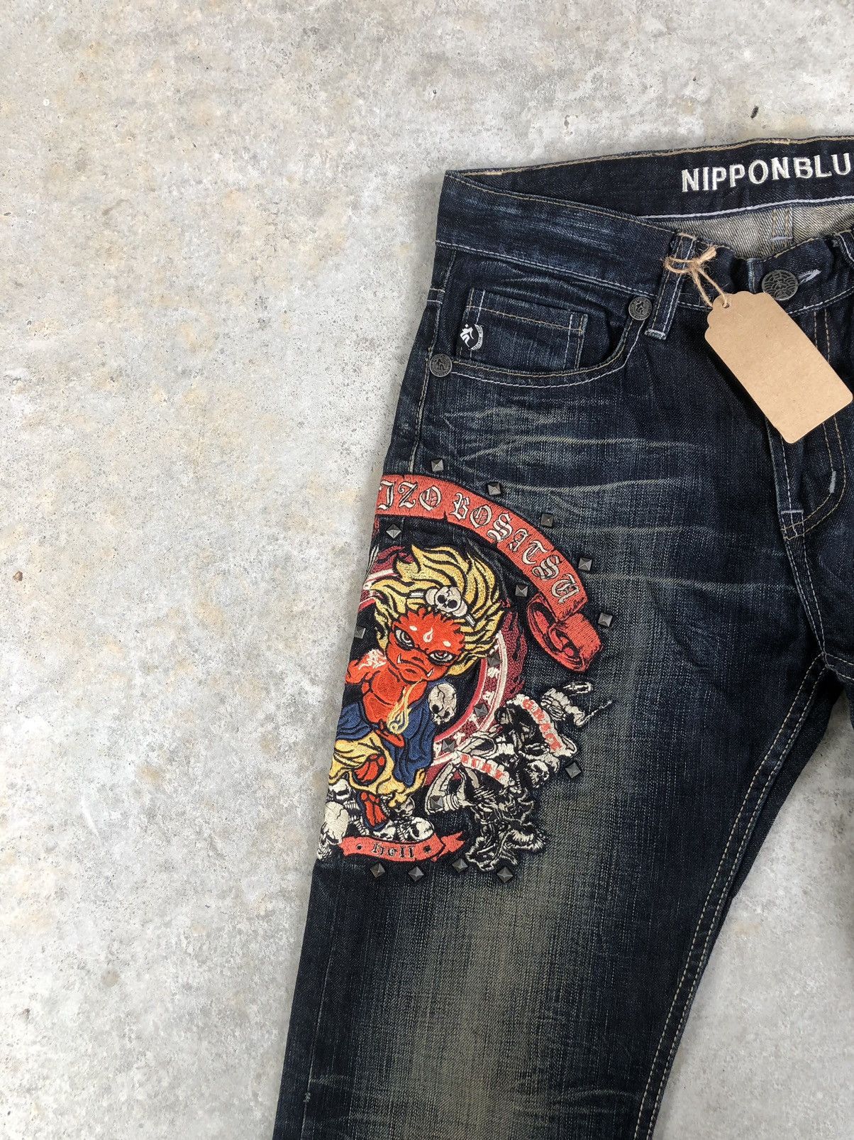Japanese Brand Japanese Bosatsu Embroidered Jeans Distressed Jeans Size US 30 / EU 46 - 4 Thumbnail