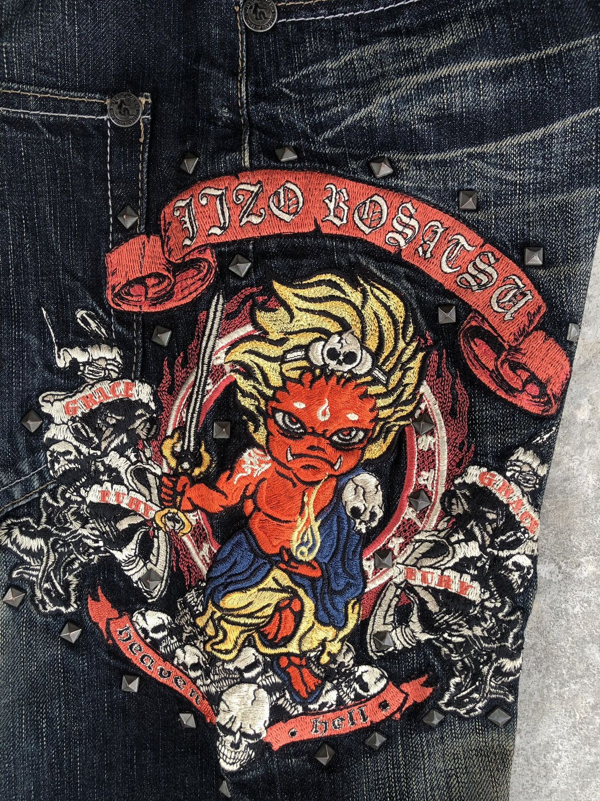 Japanese Brand Japanese Bosatsu Embroidered Jeans Distressed Jeans Size US 30 / EU 46 - 14 Thumbnail
