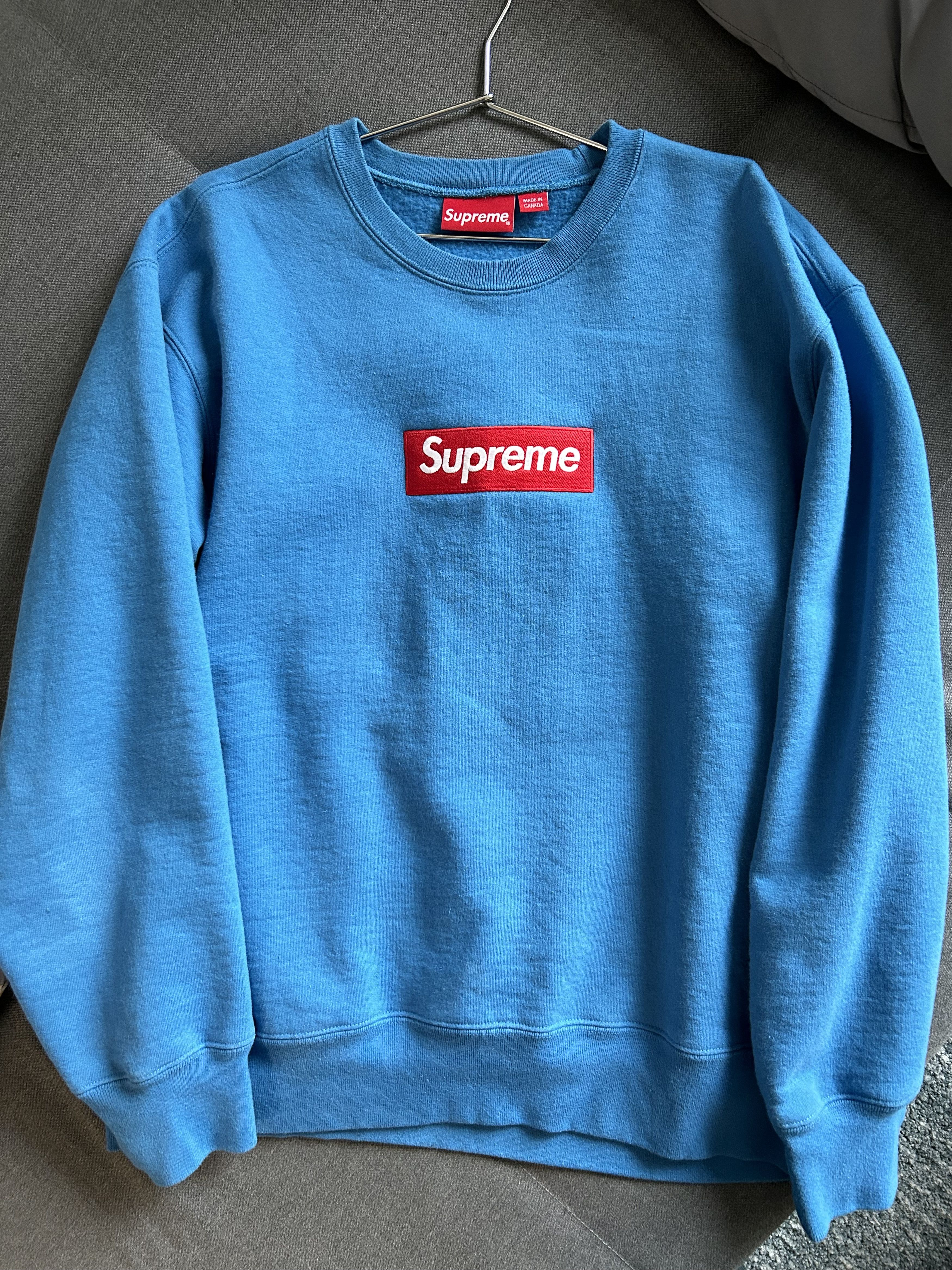 Supreme Box Logo Crewneck 'Blue' | Men's Size Medium