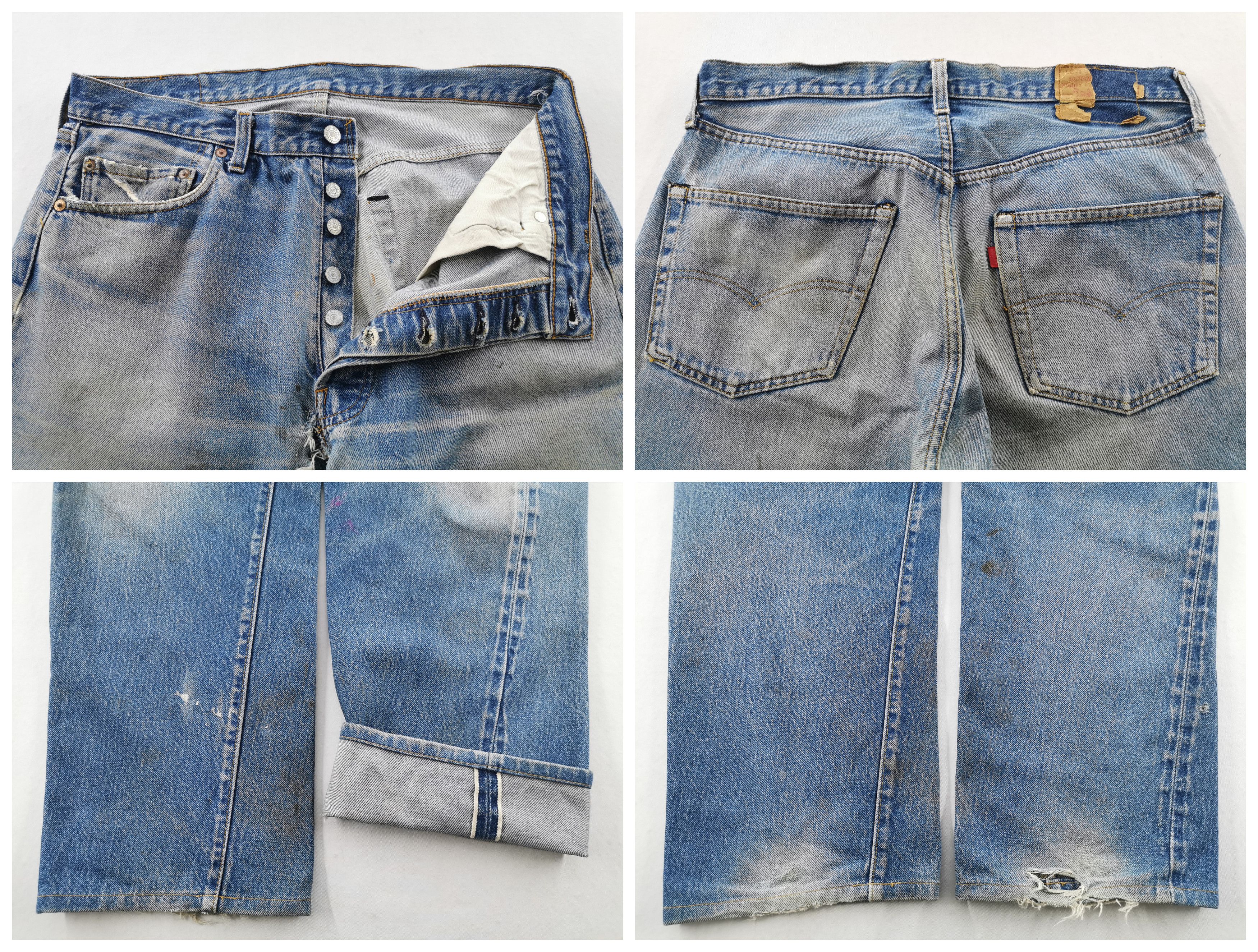 Levi's Distressed Levis Lot 501 Rindem Made In USA Size 35/36x35 Size US 35 - 9 Thumbnail