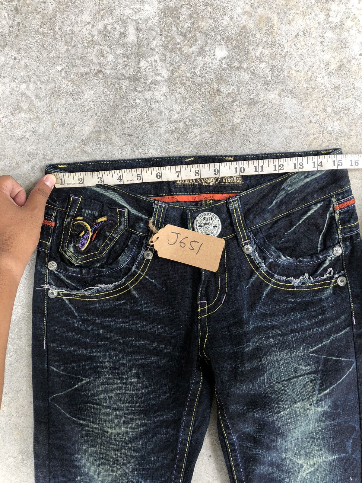 Japanese Brand Japanese Riobera Embroidered Jeans Skulls Distressed Size US 30 / EU 46 - 18 Thumbnail
