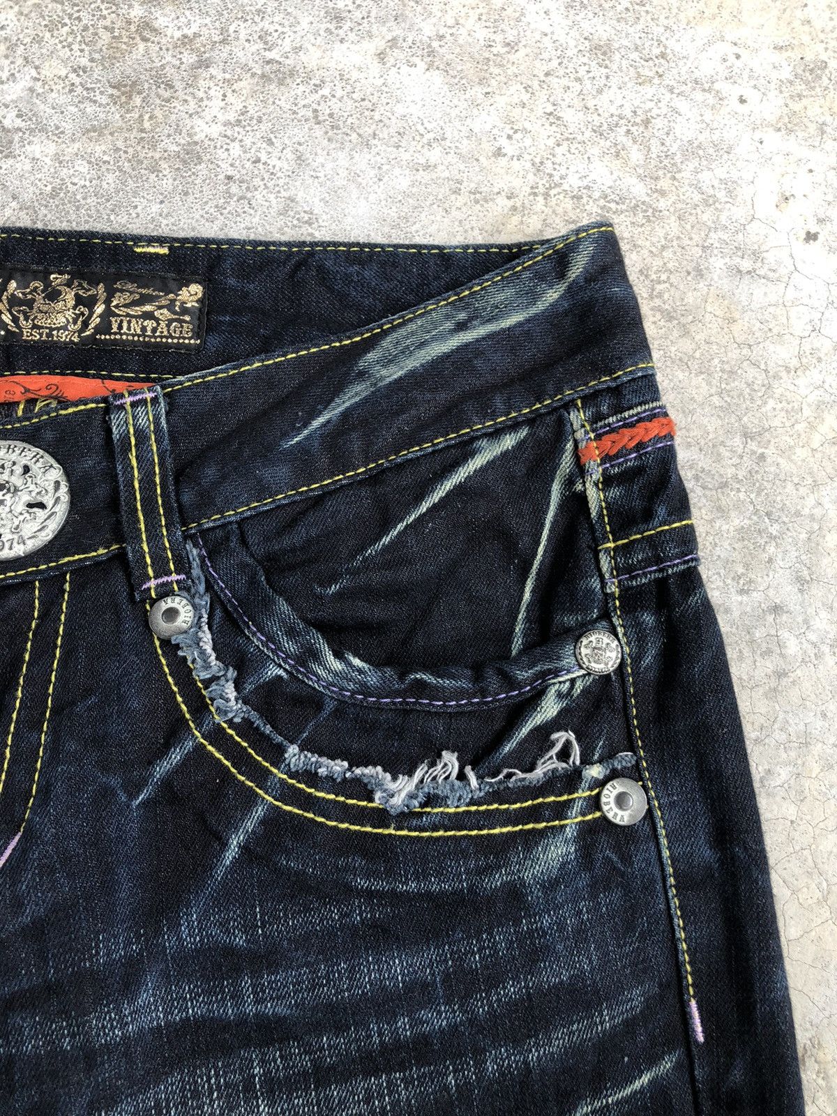 Japanese Brand Japanese Riobera Embroidered Jeans Skulls Distressed Size US 30 / EU 46 - 7 Thumbnail