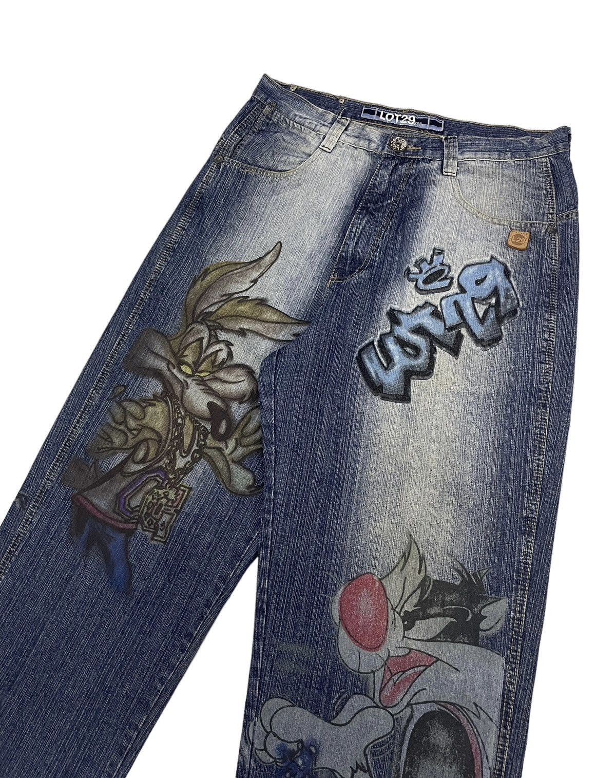 Other Vintage Looney Tunes Overprint Baggy Jeans Size US 35 - 5 Thumbnail