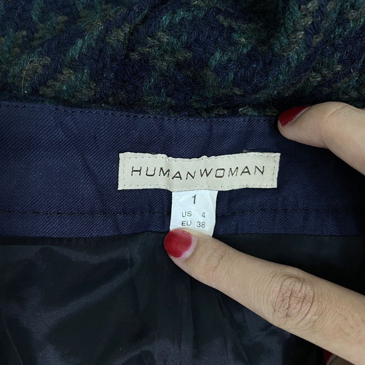 Japanese Brand × Vintage Vintage 90s HUMAN WOMAN Japanese Brand Wool Check Tartan Size 28" / US 6 / IT 42 - 4 Thumbnail