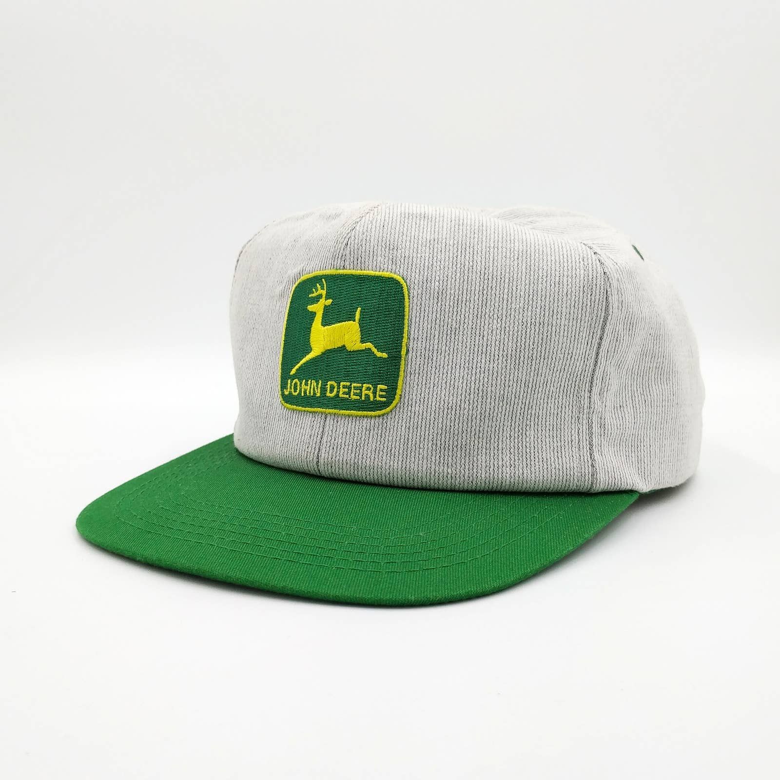 image of Vintage John Deere Patch Trucker Hat K-Products New Unworn in Grey, Men's