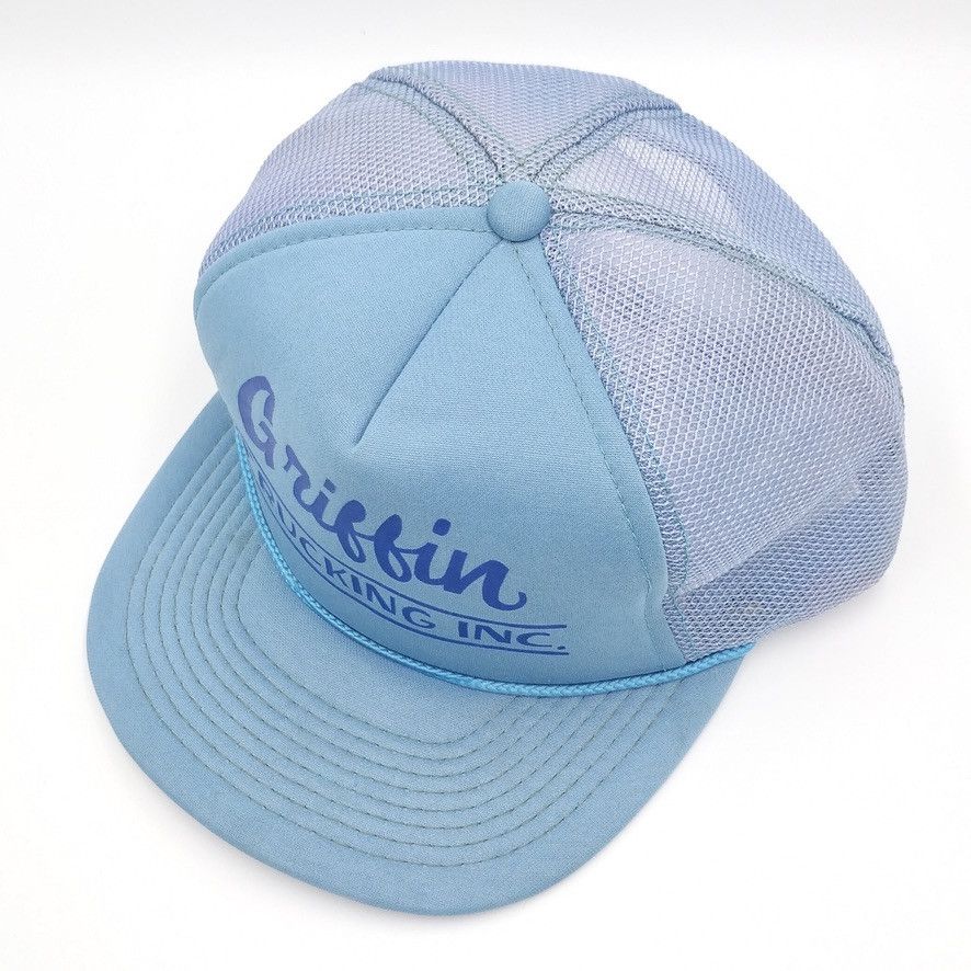 Vintage Vintage Griffin Trucking Inc Snapback Trucker Mesh Hat 80s Size ONE SIZE - 4 Thumbnail