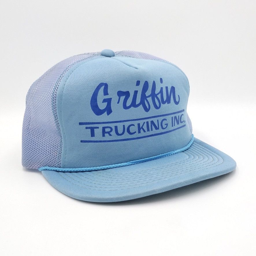 Vintage Vintage Griffin Trucking Inc Snapback Trucker Mesh Hat 80s Size ONE SIZE - 1 Thumbnail