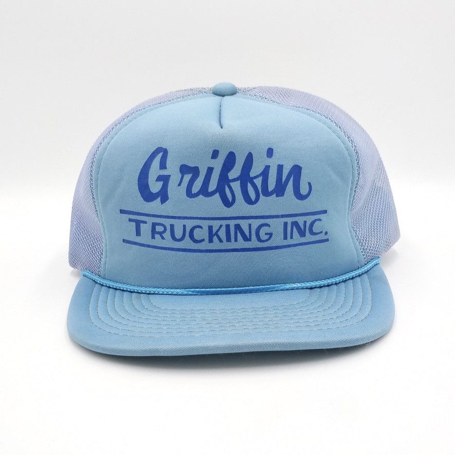 Vintage Vintage Griffin Trucking Inc Snapback Trucker Mesh Hat 80s Size ONE SIZE - 2 Thumbnail