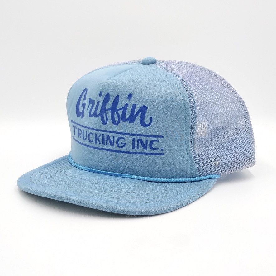 Vintage Vintage Griffin Trucking Inc Snapback Trucker Mesh Hat 80s Size ONE SIZE - 3 Thumbnail