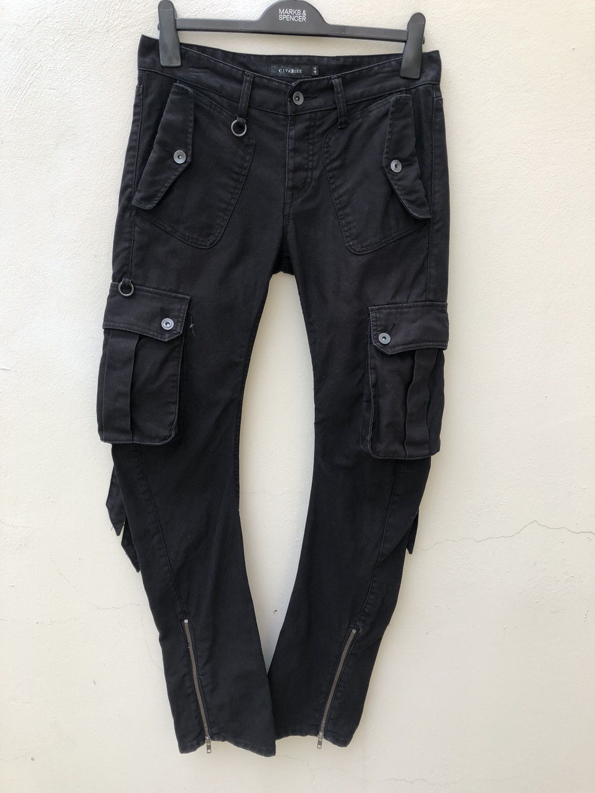 CIVARIZE Civarize Low Rise Black Parachute Tactical Cargo Trouser Size US 29 - 7 Thumbnail