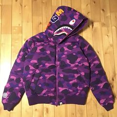 Bape shark 2024 jacket purple