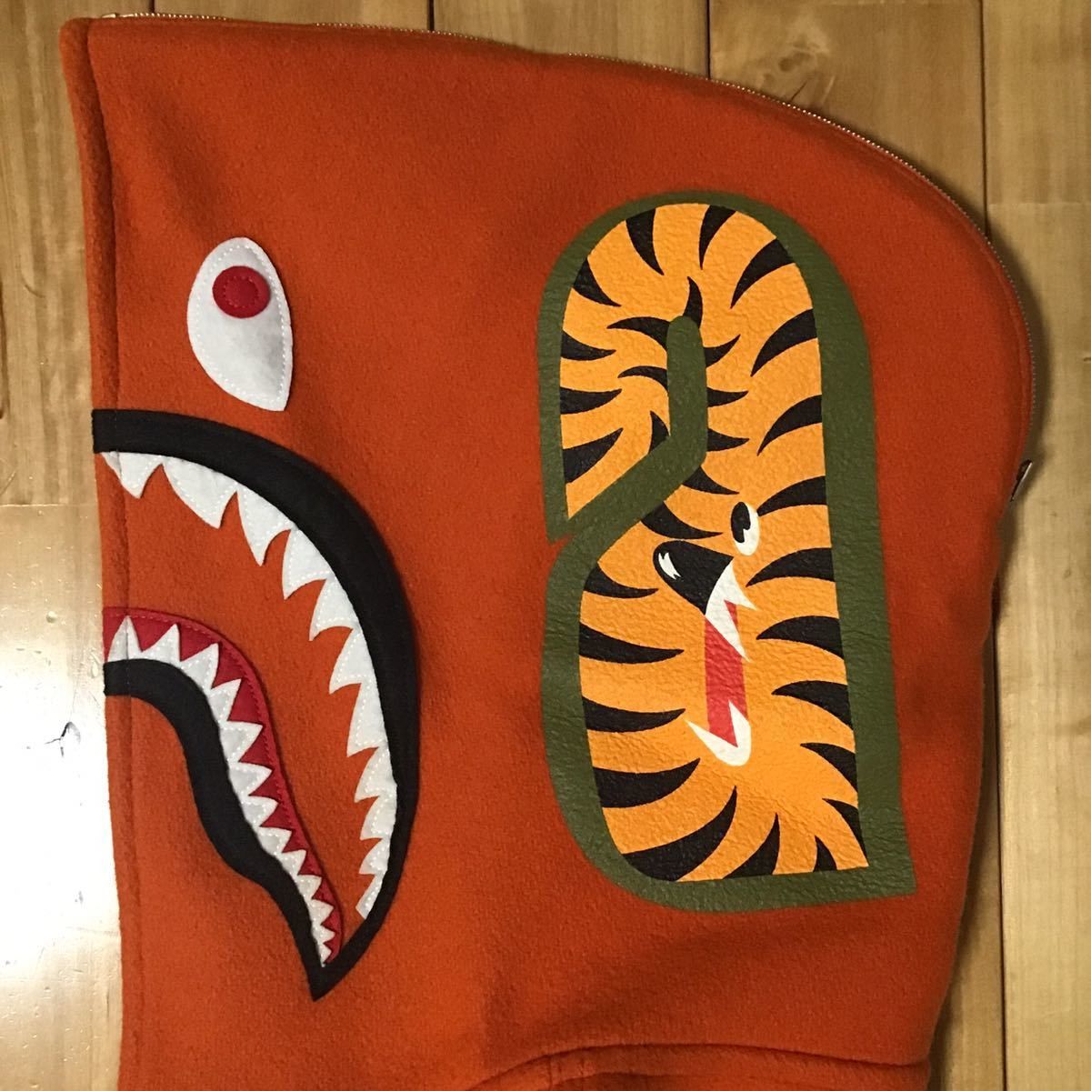 Bape BAPE sleeve leather shark hoodie varsity jacket orange ape Size US M / EU 48-50 / 2 - 5 Thumbnail