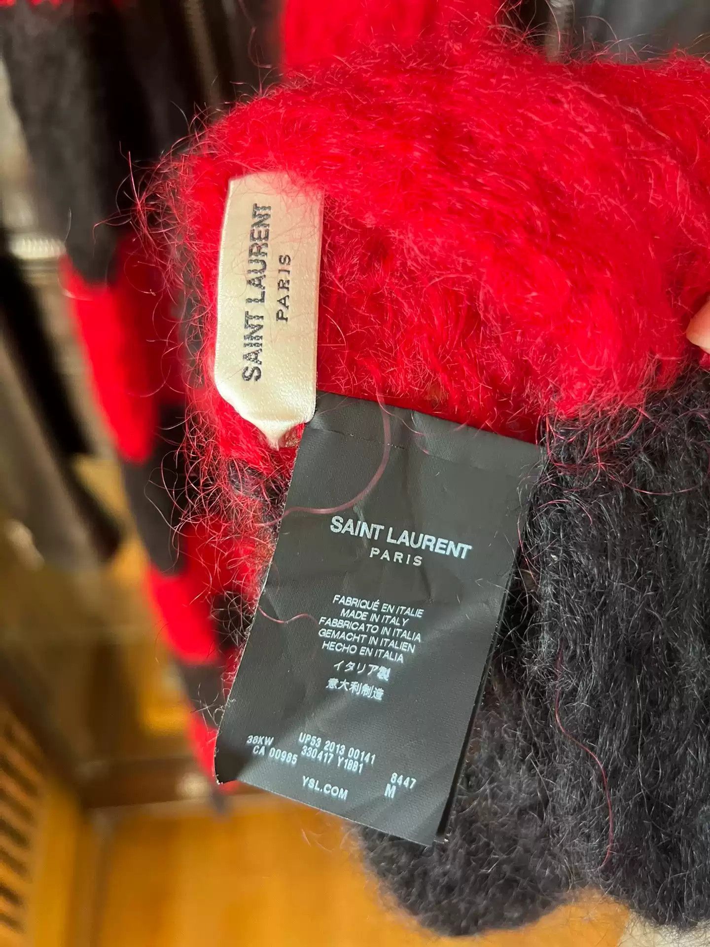 Yves Saint Laurent Saint Laurent 13Fw Red Black Scarf Size ONE SIZE - 3 Thumbnail