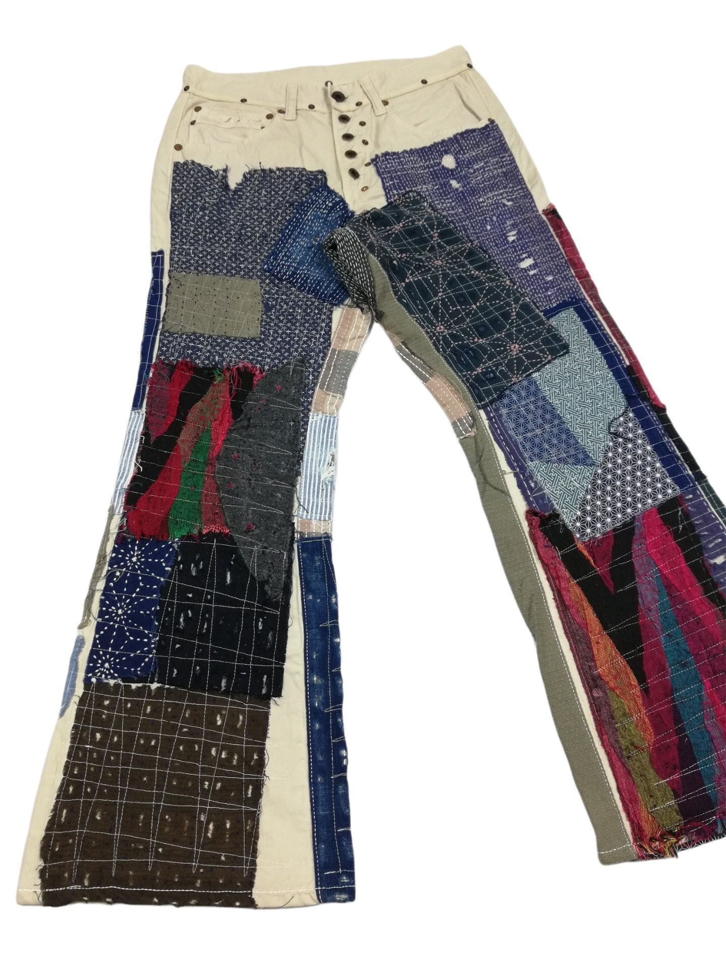 Kapital × Kapital Kountry 🔥Kapital Happy Patchwork Reconstruct Bootcut Boro Denim Size US 29 - 4 Thumbnail