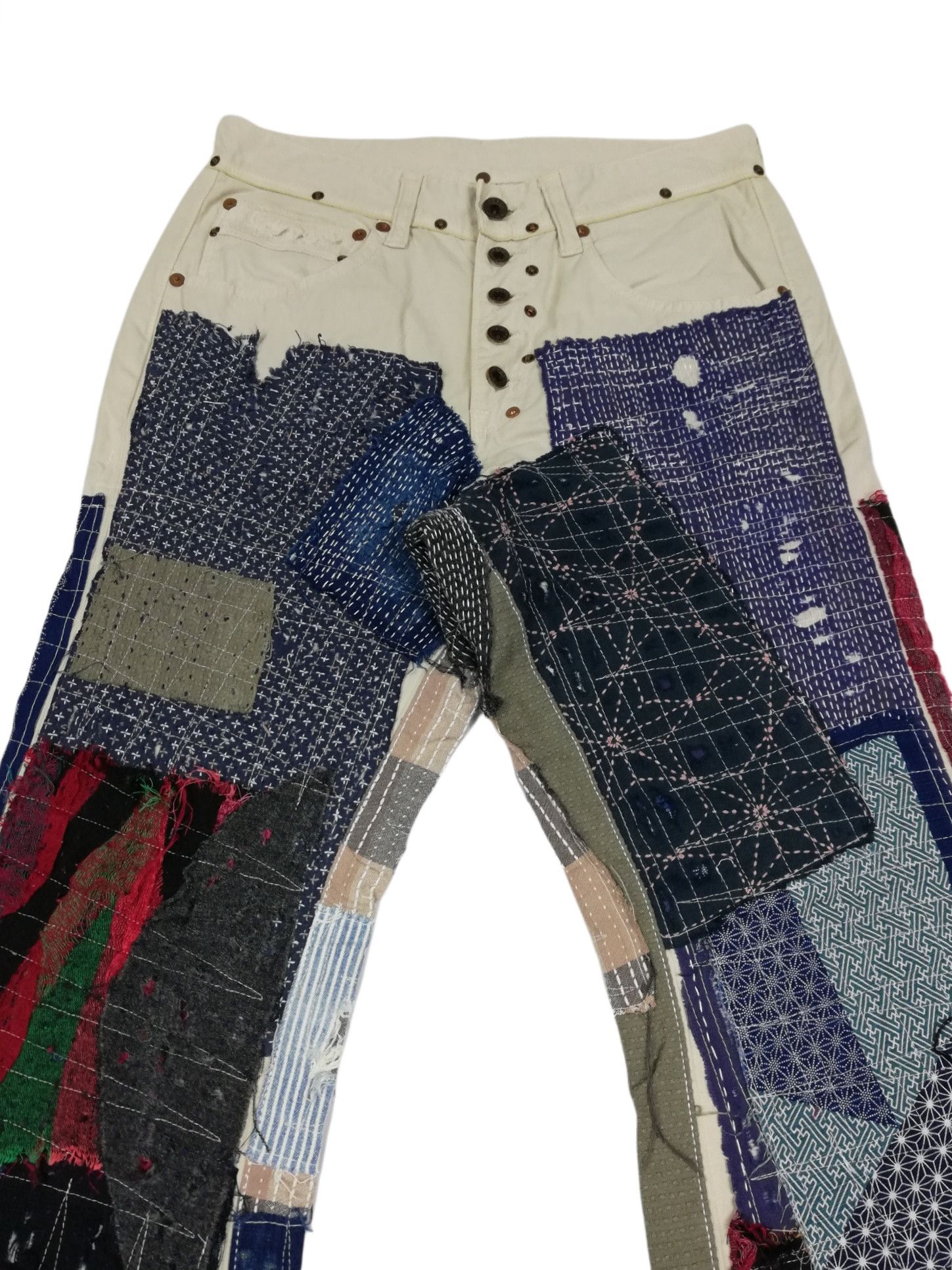 Kapital × Kapital Kountry 🔥Kapital Happy Patchwork Reconstruct Bootcut Boro Denim Size US 29 - 6 Thumbnail