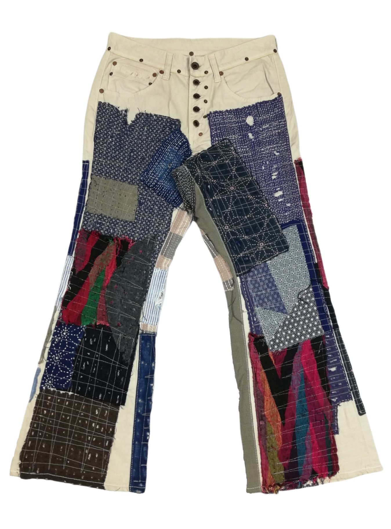 Kapital × Kapital Kountry 🔥Kapital Happy Patchwork Reconstruct Bootcut Boro Denim Size US 29 - 3 Thumbnail