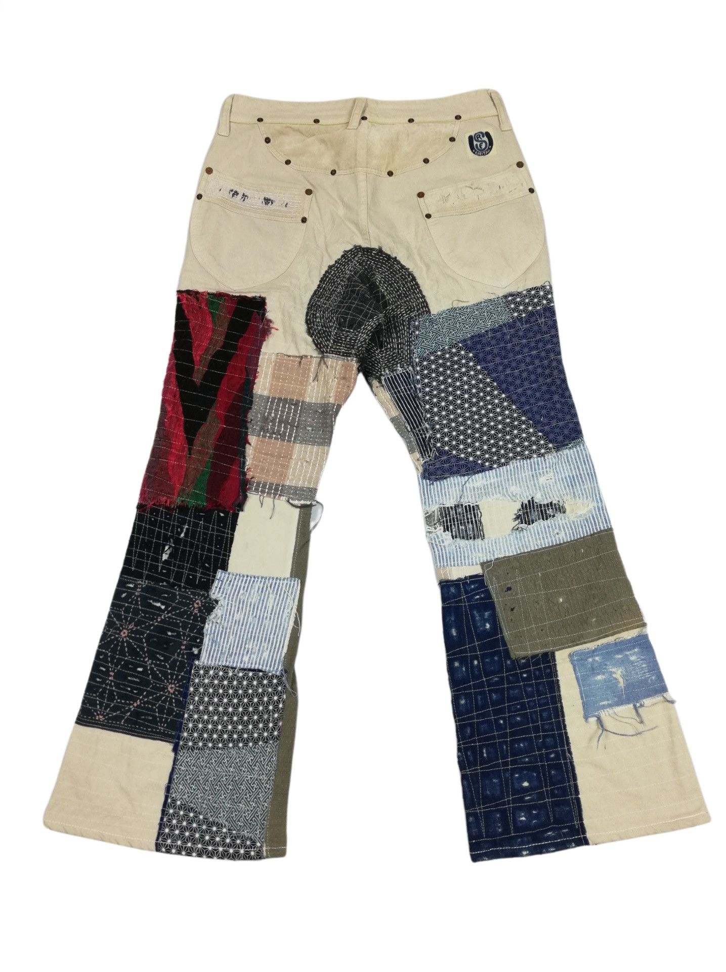 Kapital × Kapital Kountry 🔥Kapital Happy Patchwork Reconstruct Bootcut Boro Denim Size US 29 - 14 Thumbnail