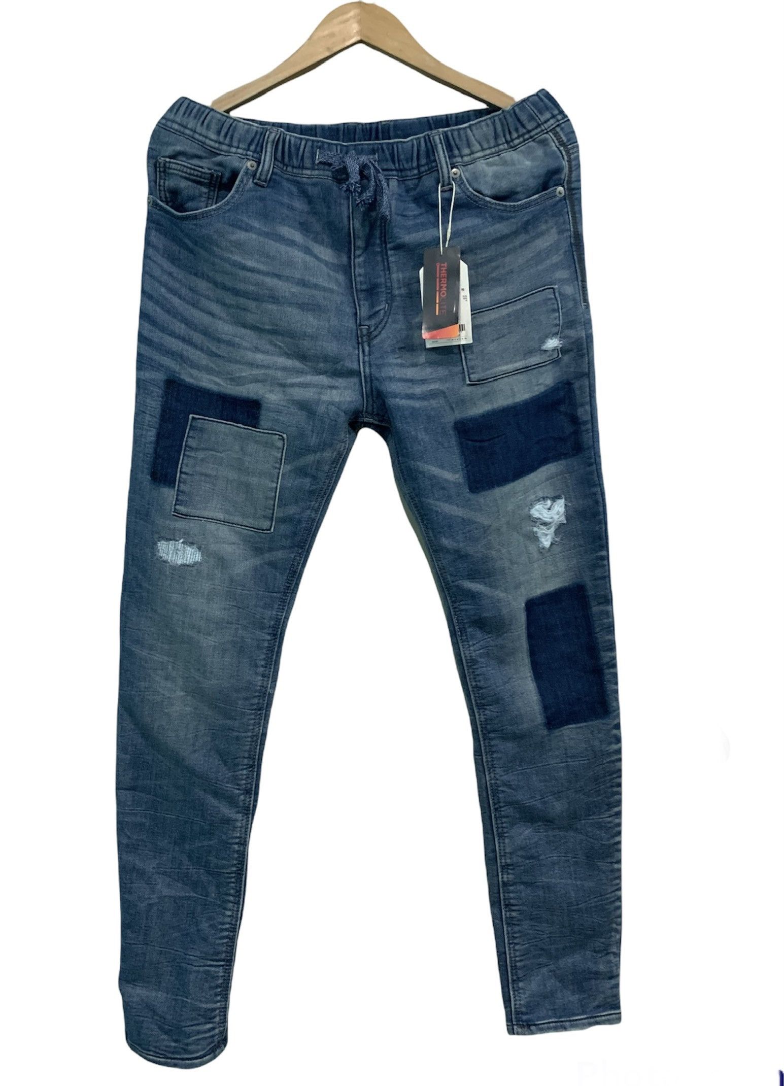 image of Vintage Nos Azul Thermo Lite Skinny Legging Jeans Boro Style in Denim, Men's (Size 32)