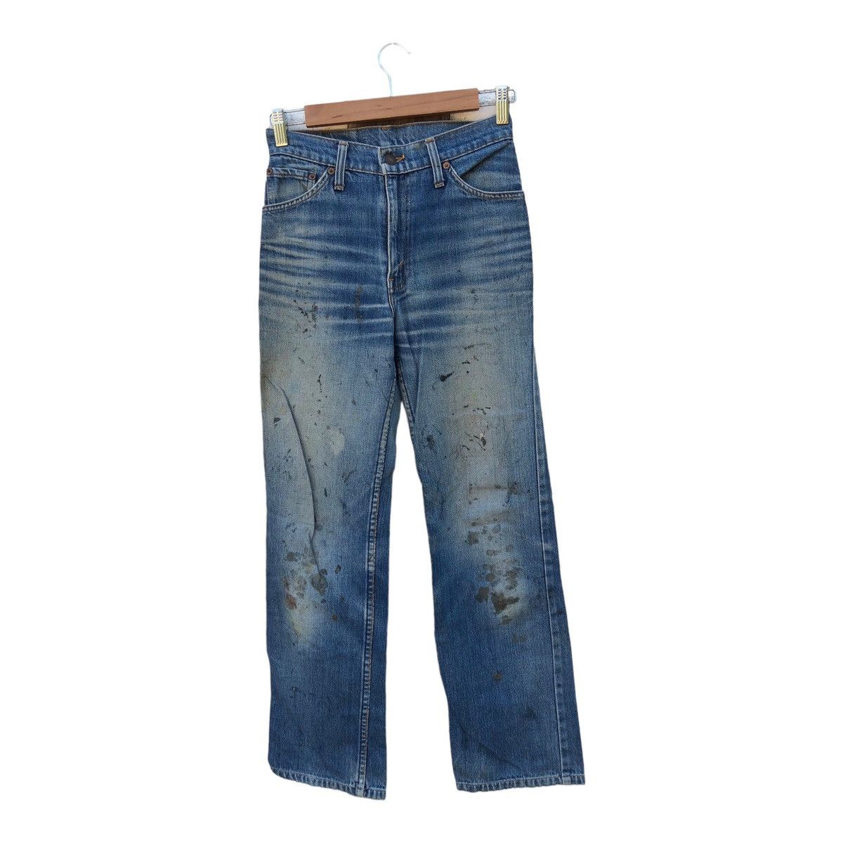 image of Distressed Denim x Levis Vintage Levi’S 505 Paint Wash Jeans in Blue, Women's (Size 27)
