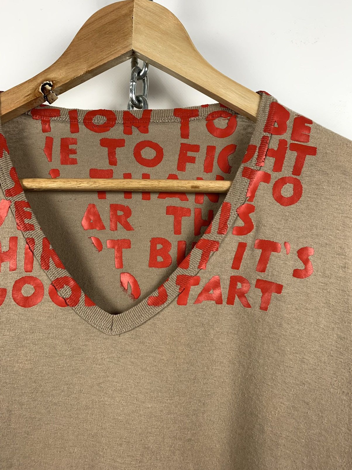 Maison Margiela Vintage Maison Margiela Charity AIDS Beige/Red T-Shirt Size US M / EU 48-50 / 2 - 6 Thumbnail