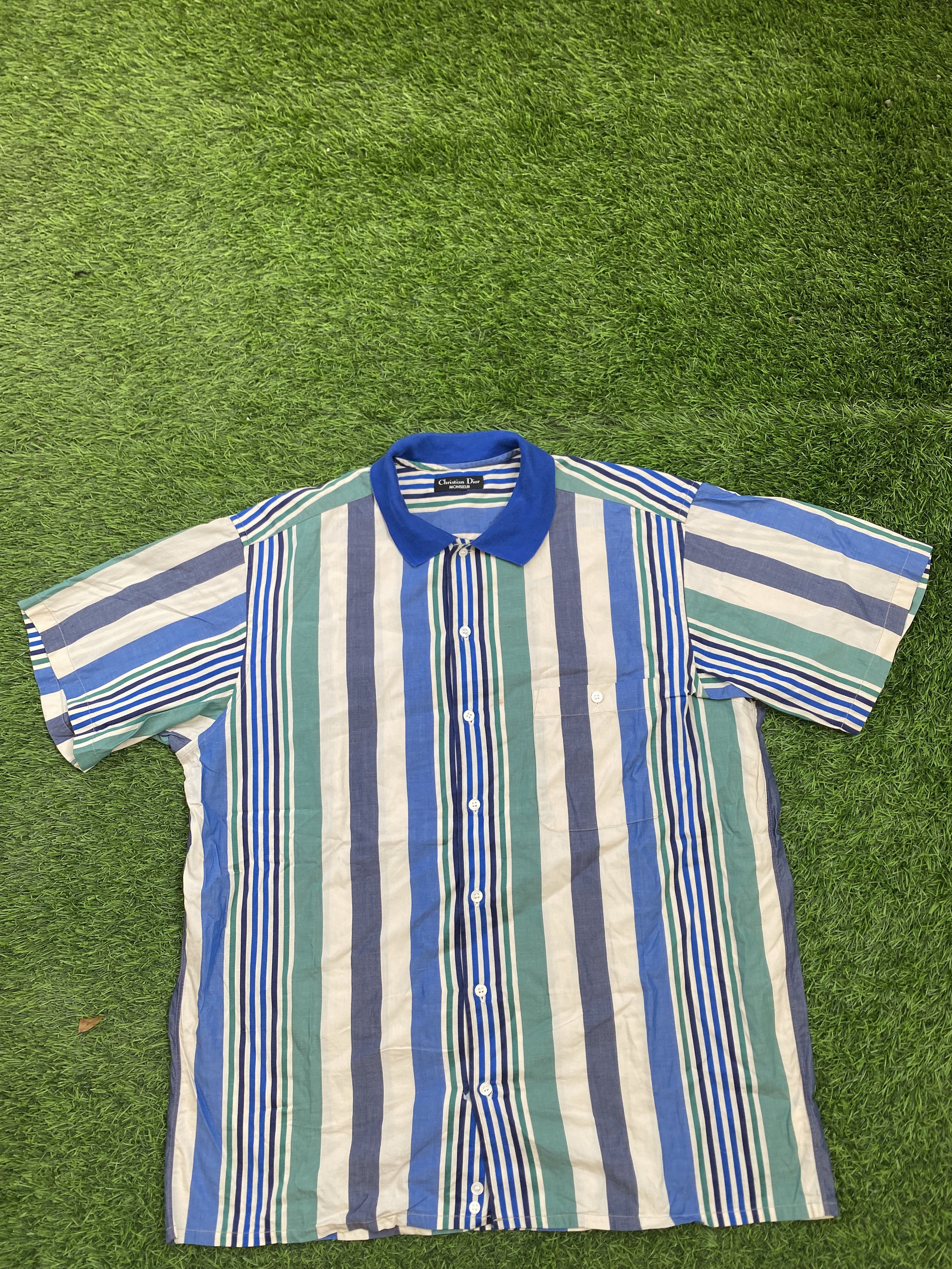 Christian Dior Monsieur Vintage Christian Dior Stripped Relax Shirts Size US L / EU 52-54 / 3 - 1 Thumbnail