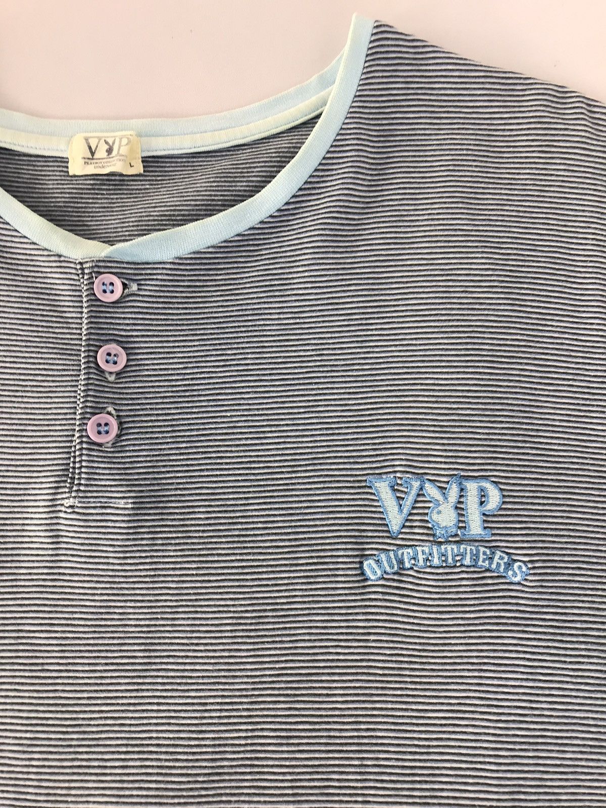 Playboy Playboy Collection Striped Button Tee Style Size US L / EU 52-54 / 3 - 4 Thumbnail