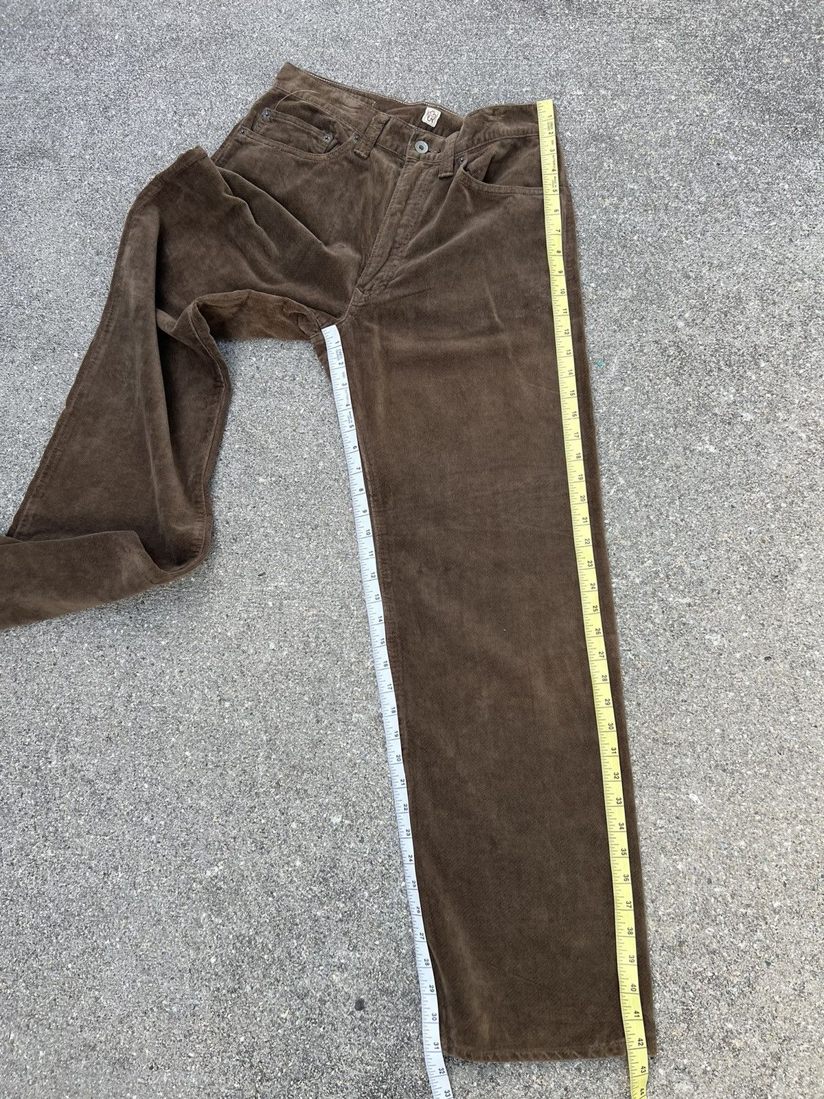 45rpm Vintage 45rpm NMD Fade Brown Velvet Cord Pant Size US 31 - 22 Thumbnail