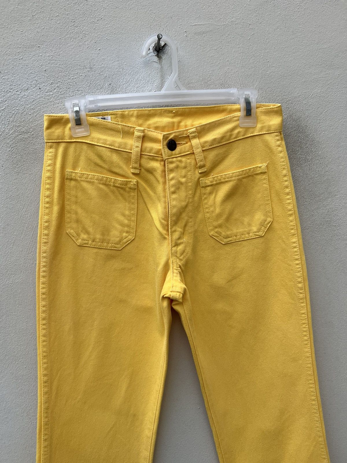 Big John 90s Big John Japan OM4002 Yellow Denim Super Flare Jeans Size US 28 / EU 44 - 7 Thumbnail