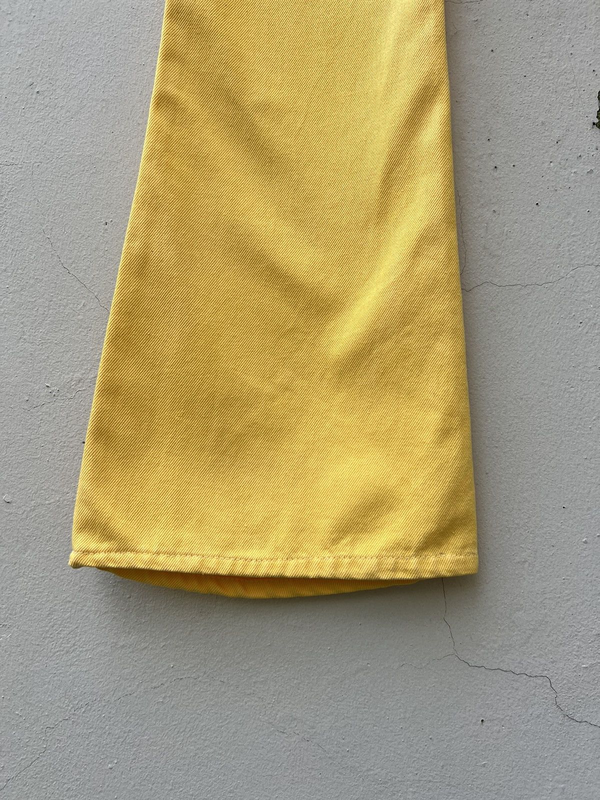 Big John 90s Big John Japan OM4002 Yellow Denim Super Flare Jeans Size US 28 / EU 44 - 17 Thumbnail