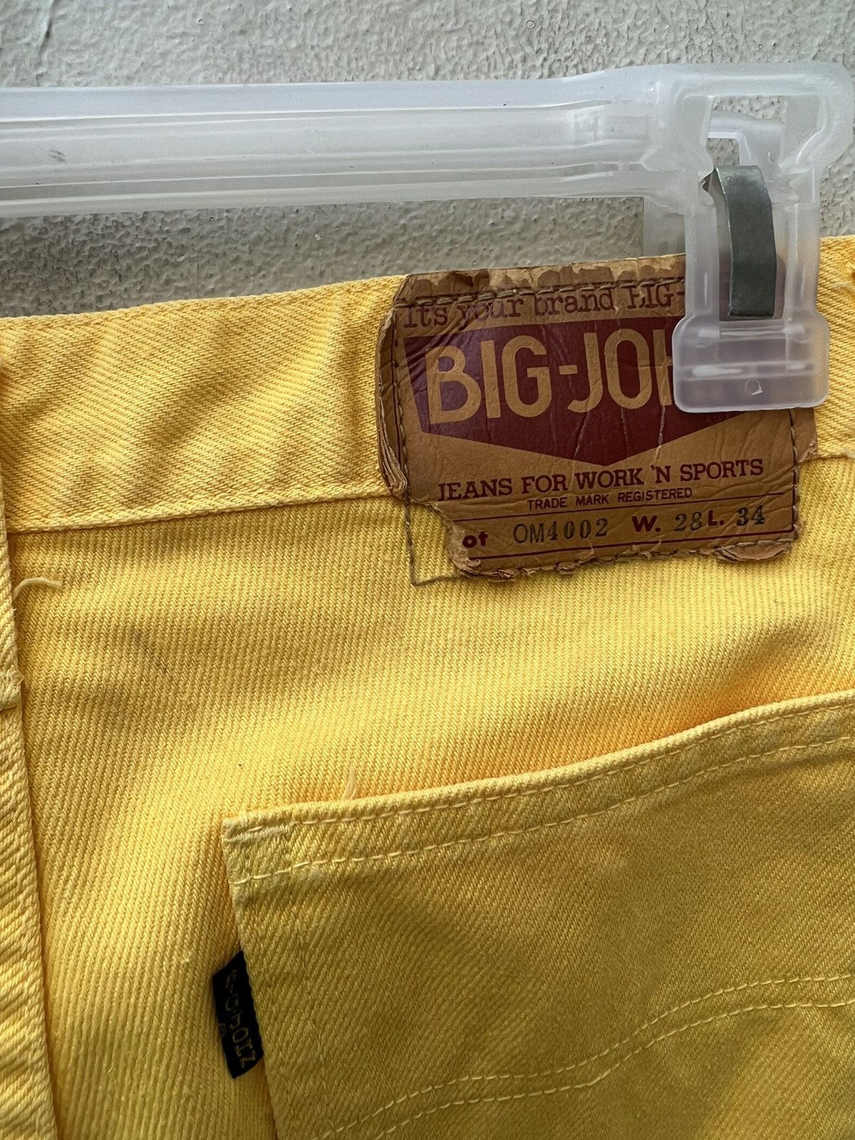 Big John 90s Big John Japan OM4002 Yellow Denim Super Flare Jeans Size US 28 / EU 44 - 19 Thumbnail