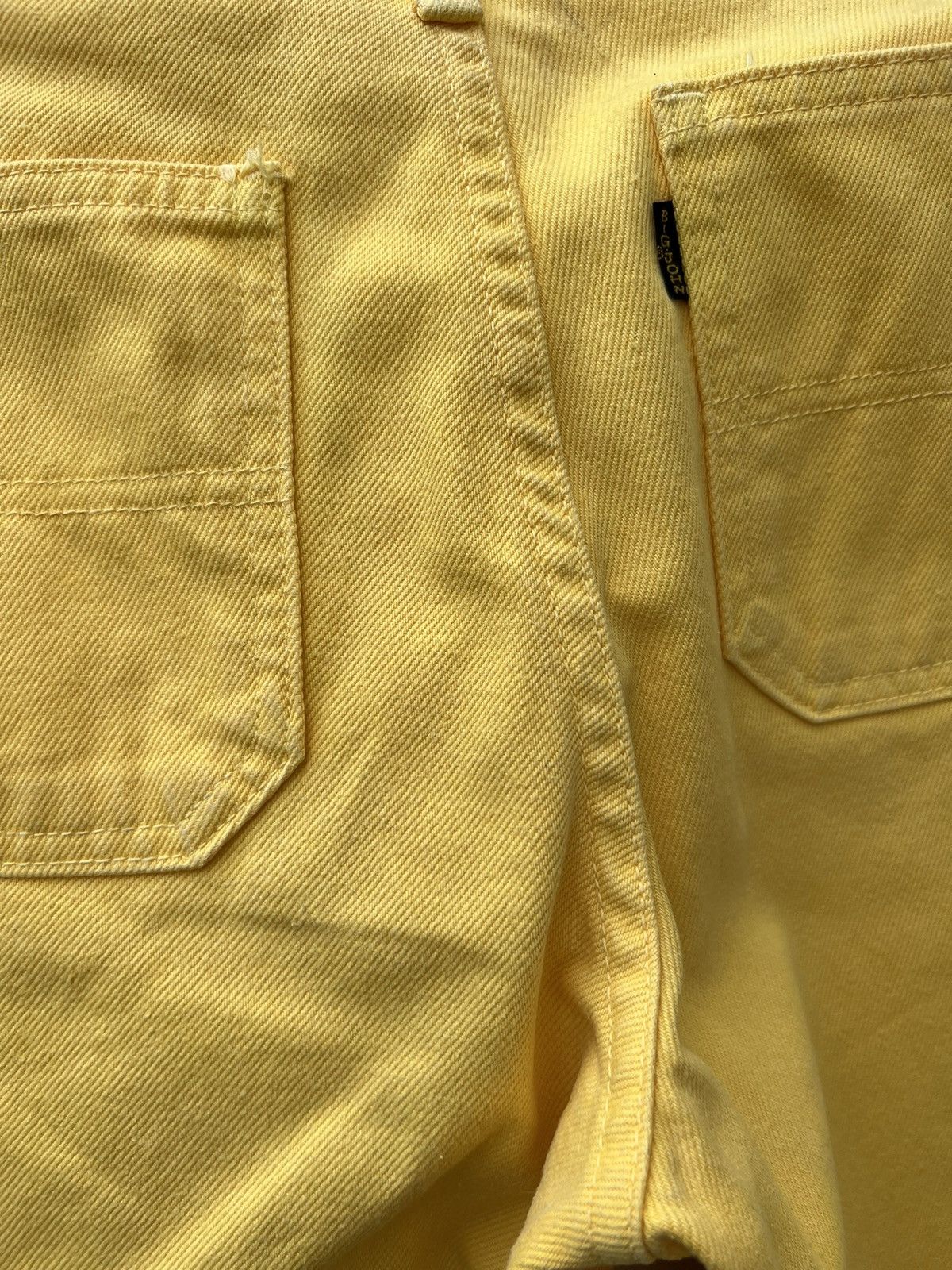 Big John 90s Big John Japan OM4002 Yellow Denim Super Flare Jeans Size US 28 / EU 44 - 15 Thumbnail