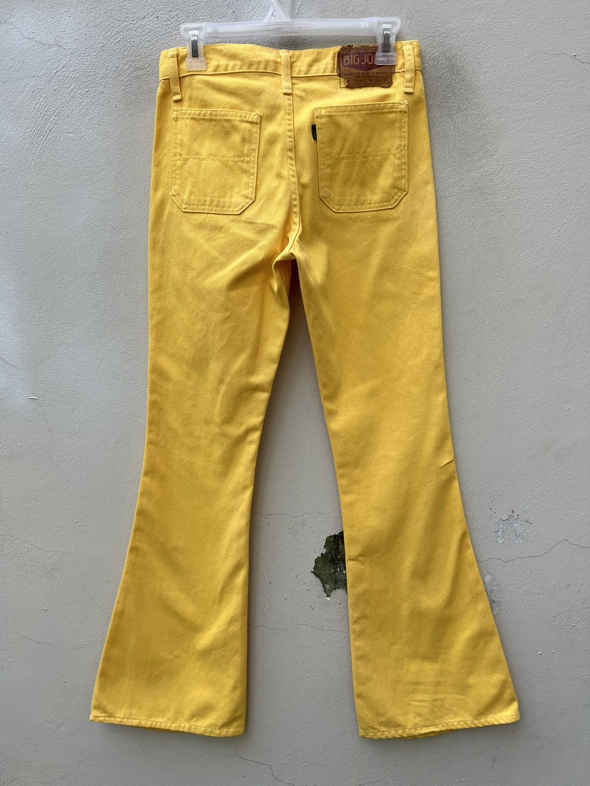 Big John 90s Big John Japan OM4002 Yellow Denim Super Flare Jeans Size US 28 / EU 44 - 13 Thumbnail