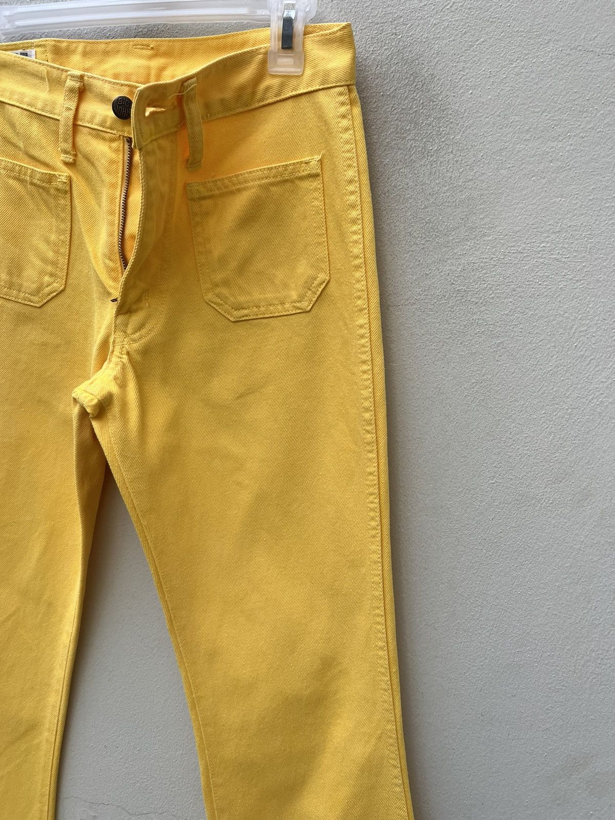 Big John 90s Big John Japan OM4002 Yellow Denim Super Flare Jeans Size US 28 / EU 44 - 11 Thumbnail