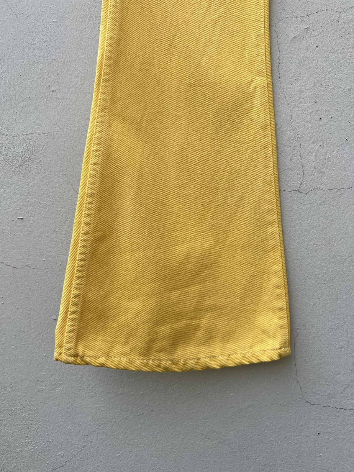 Big John 90s Big John Japan OM4002 Yellow Denim Super Flare Jeans Size US 28 / EU 44 - 10 Thumbnail