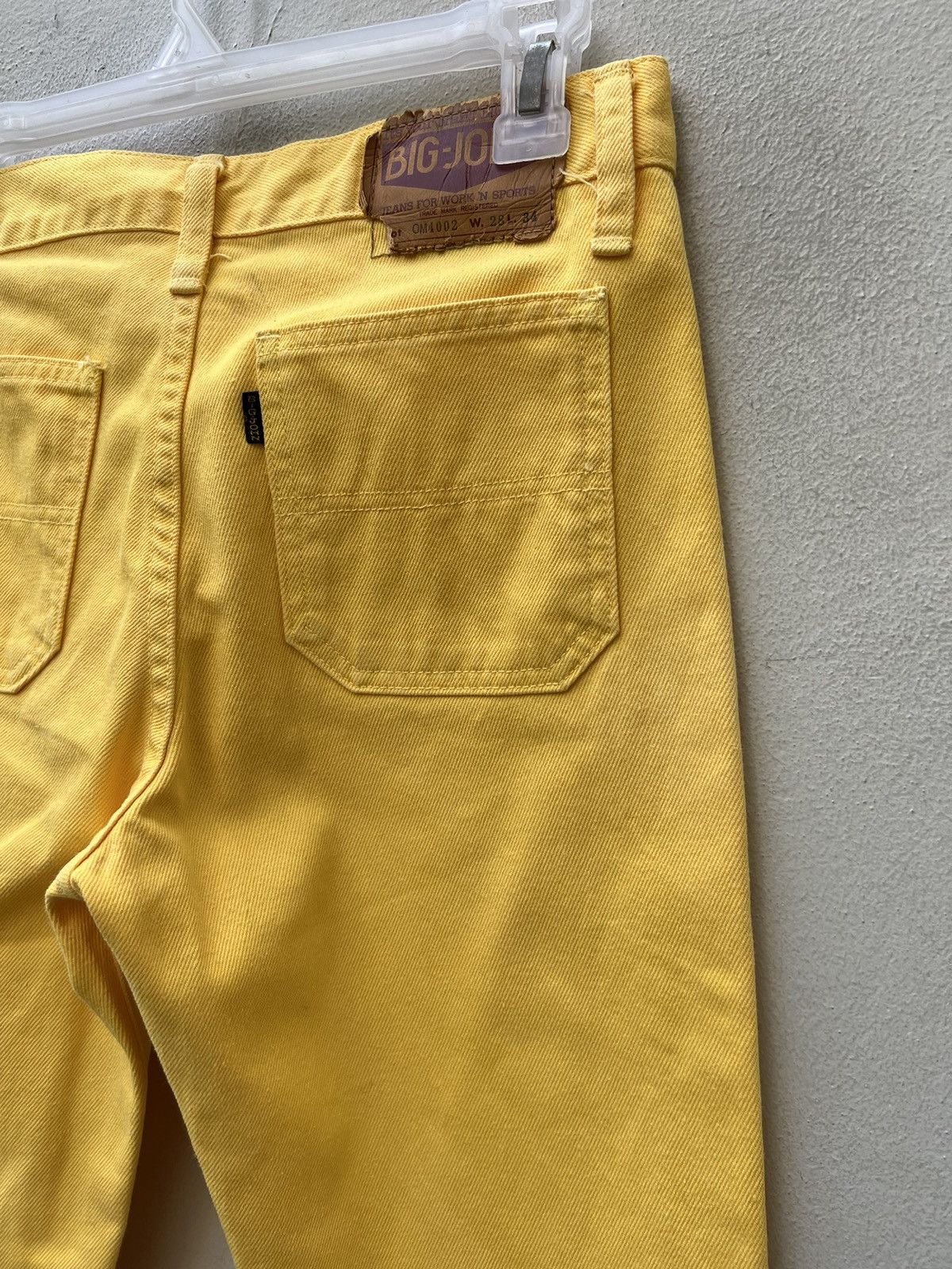 Big John 90s Big John Japan OM4002 Yellow Denim Super Flare Jeans Size US 28 / EU 44 - 18 Thumbnail