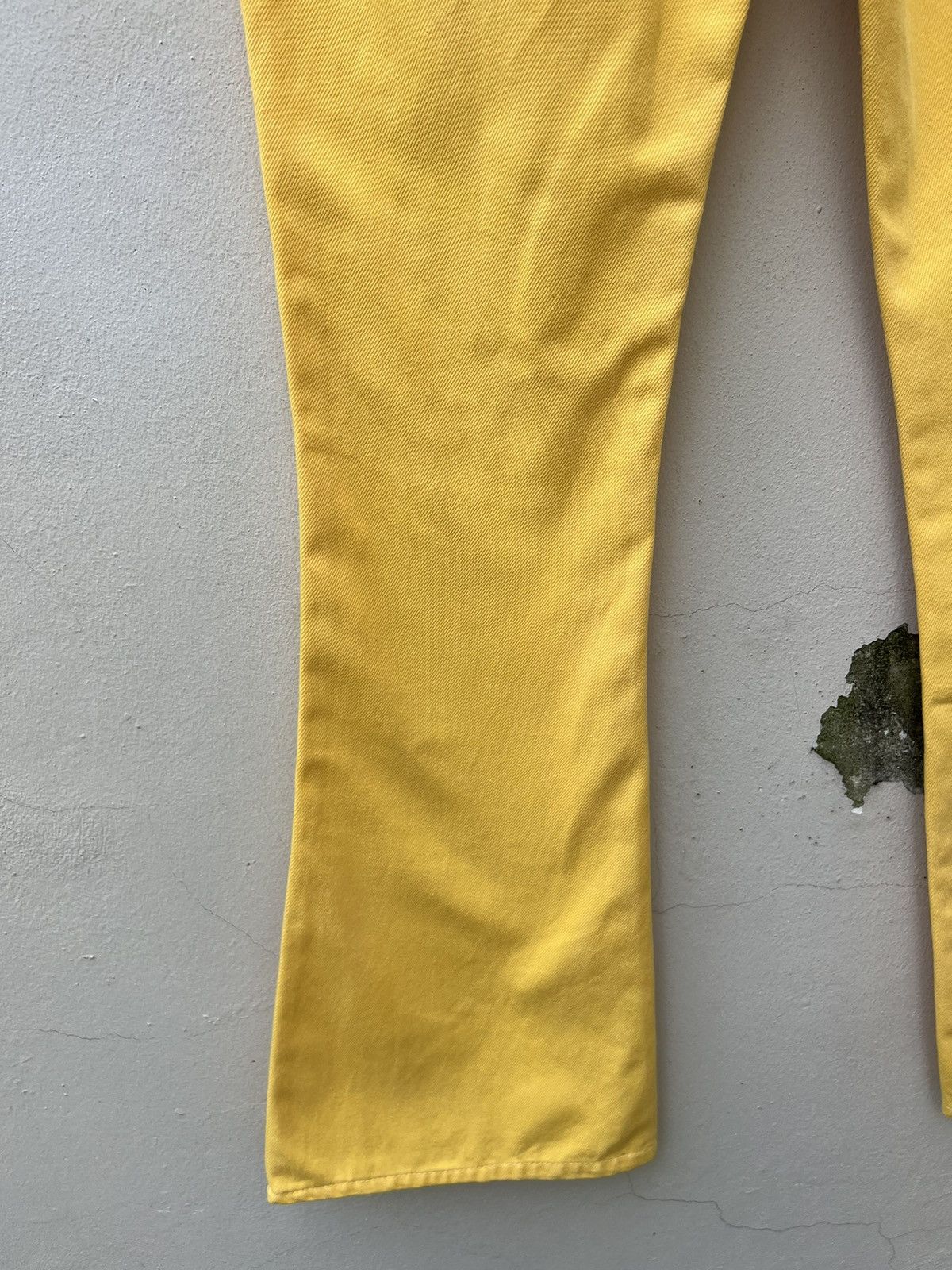 Big John 90s Big John Japan OM4002 Yellow Denim Super Flare Jeans Size US 28 / EU 44 - 16 Thumbnail
