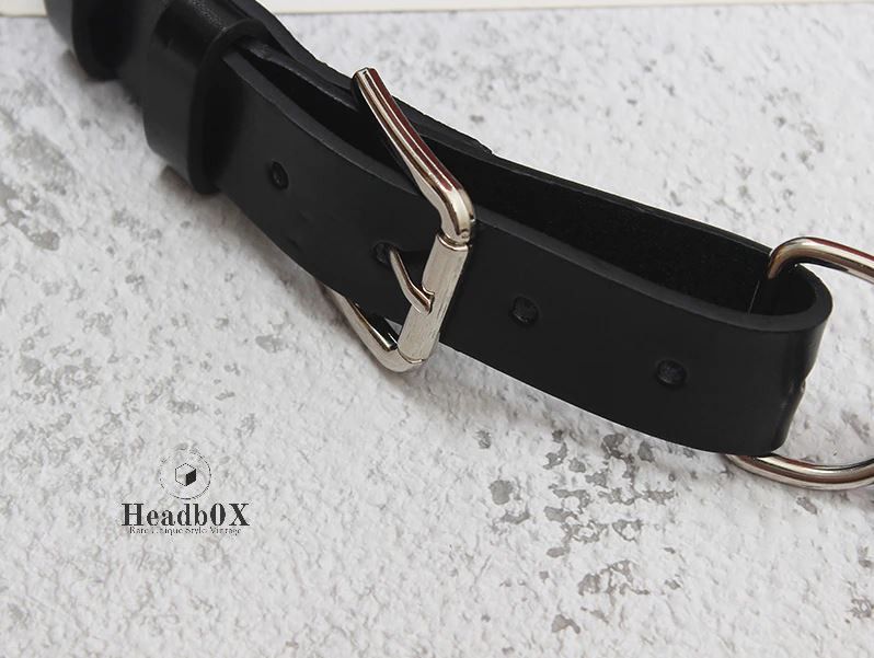 Vintage PU Leather Black Thick Metal Chain Long Wide Belt Size ONE SIZE - 5 Thumbnail