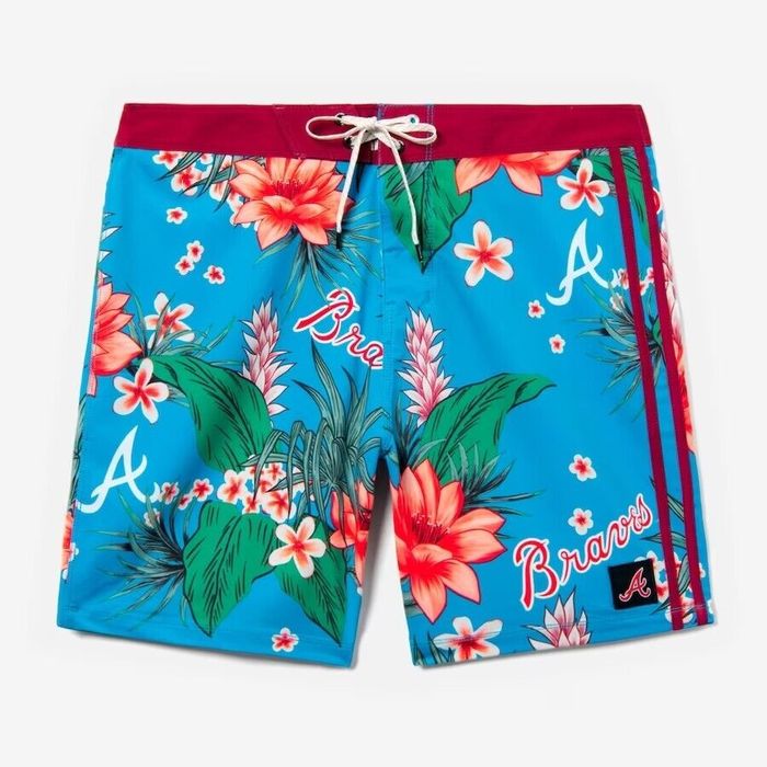47 Brand Atlanta Braves Hurley 47 Brand Aloha Hawaiian Swim Trunks i