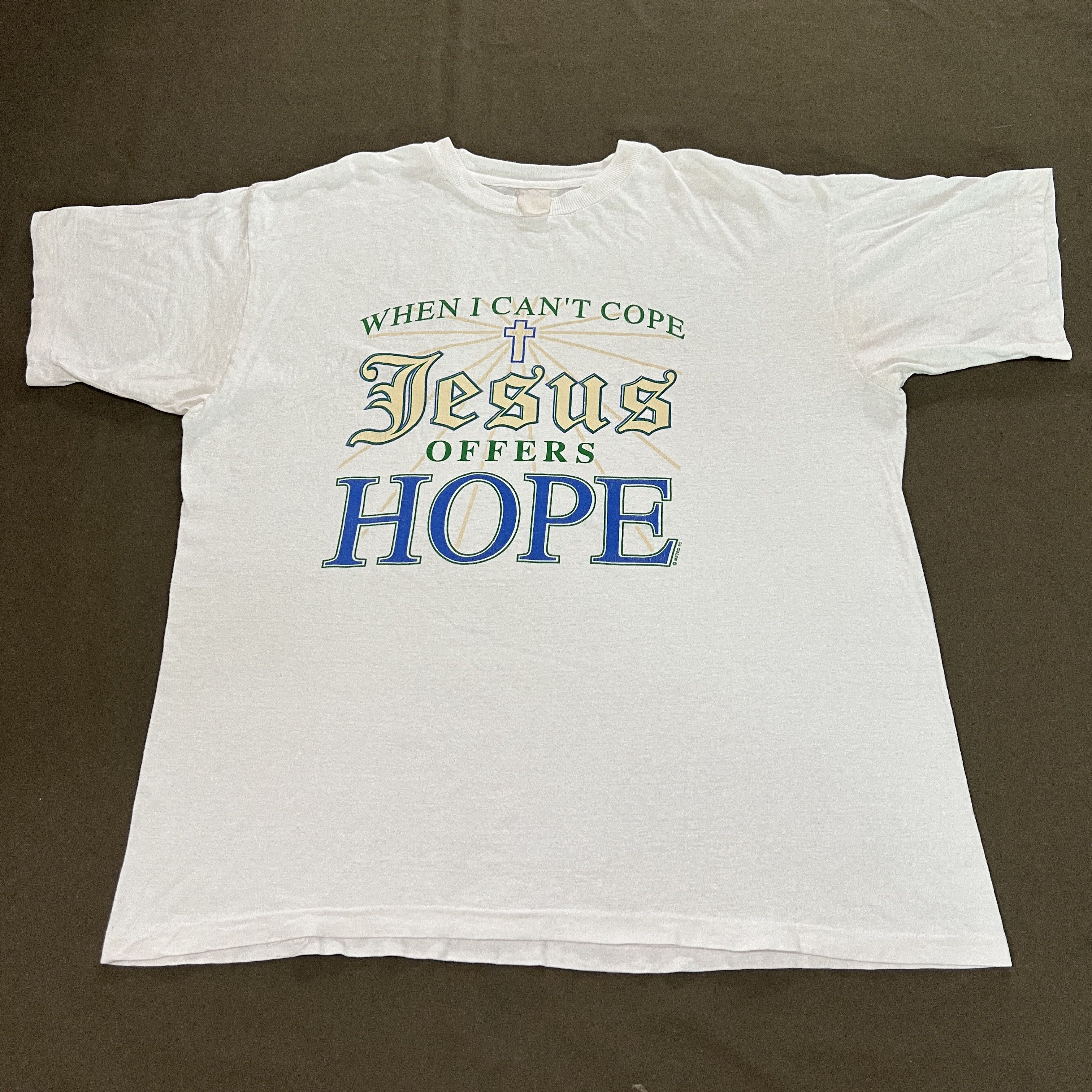 Vintage Vintage 90s Jesus offers hope God Bible Holy Promo Tee XL Size US XL / EU 56 / 4 - 2 Thumbnail