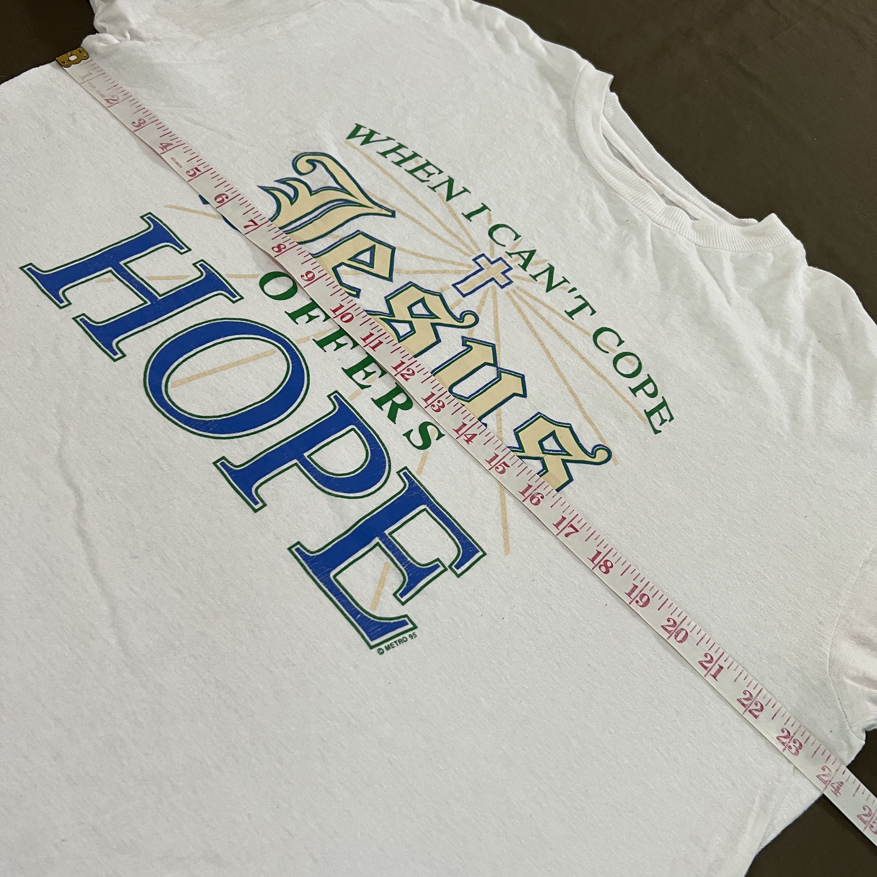 Vintage Vintage 90s Jesus offers hope God Bible Holy Promo Tee XL Size US XL / EU 56 / 4 - 8 Thumbnail