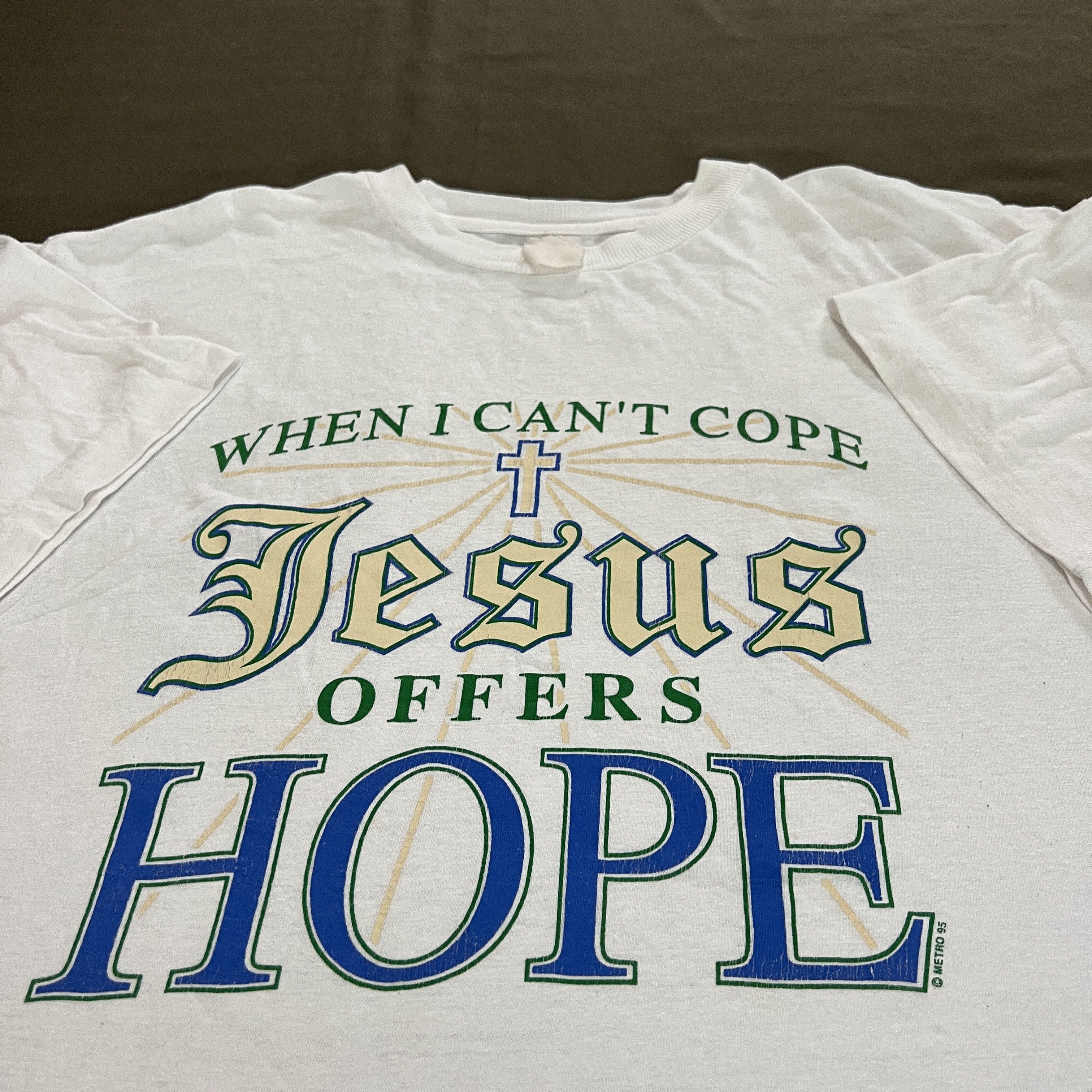 Vintage Vintage 90s Jesus offers hope God Bible Holy Promo Tee XL Size US XL / EU 56 / 4 - 1 Thumbnail