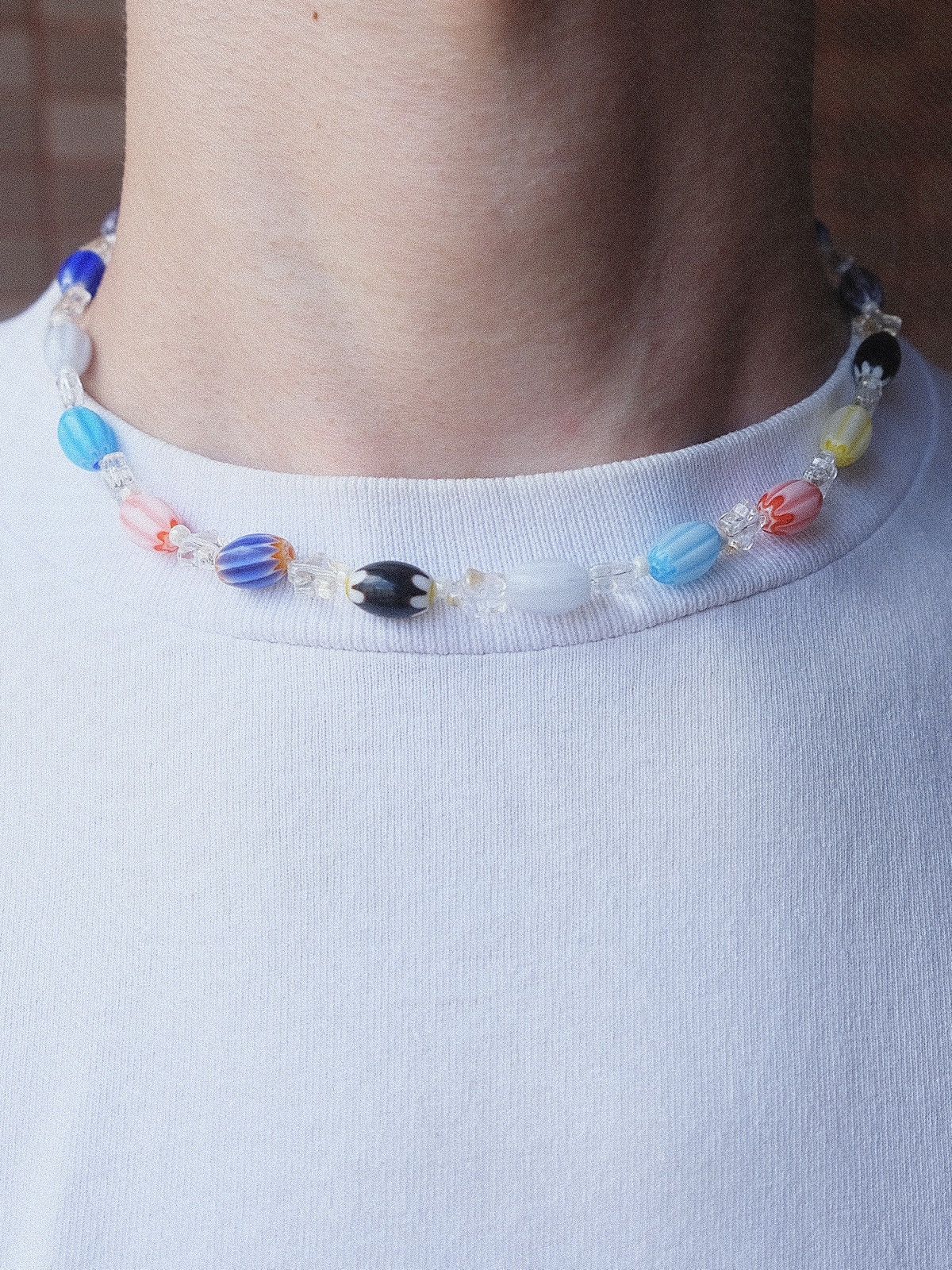 Handmade × Jewelry Mix Candy Millefiori Glass Handmade Beaded Necklace 16.1in Size ONE SIZE - 1 Thumbnail