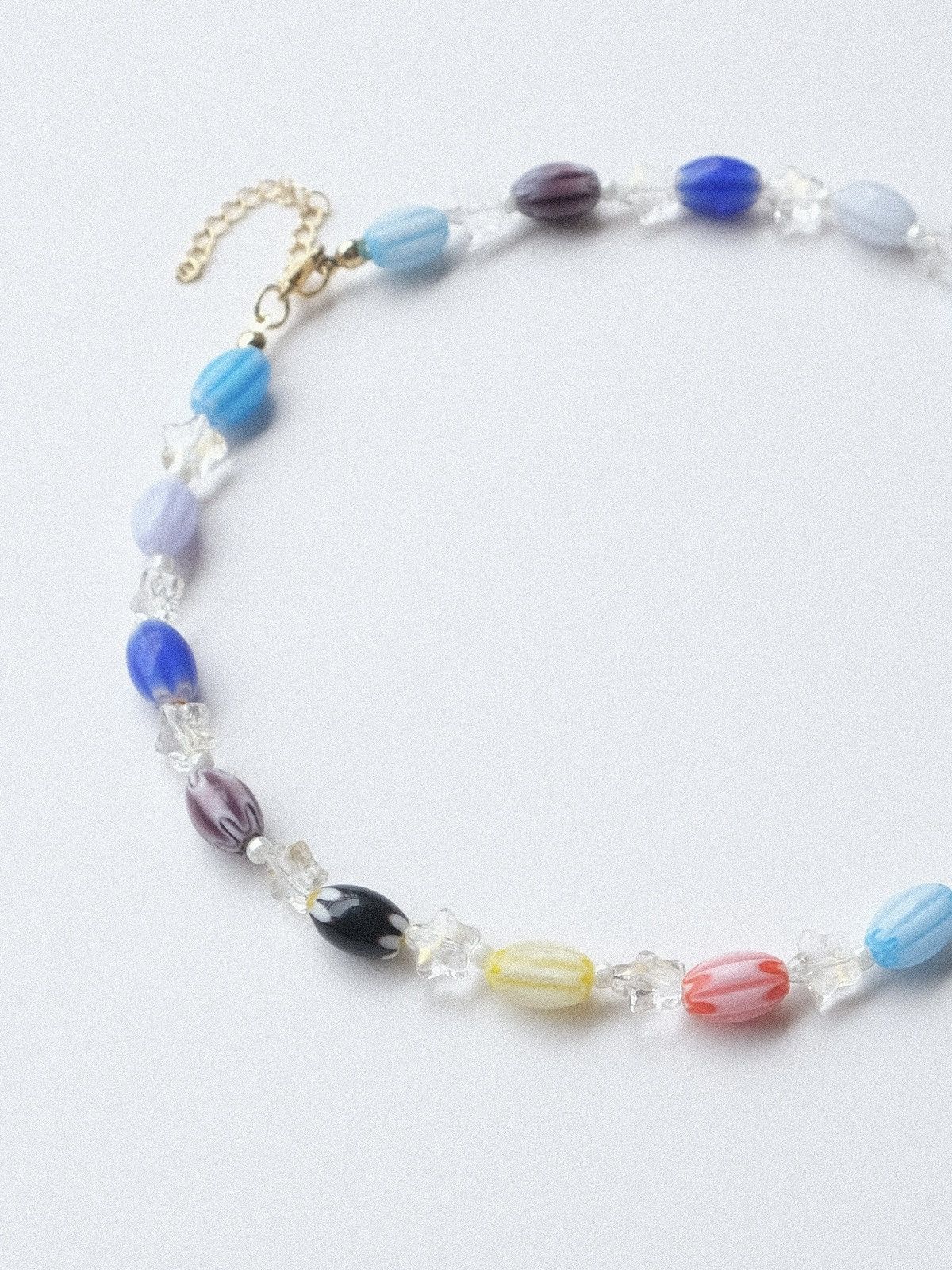 Handmade × Jewelry Mix Candy Millefiori Glass Handmade Beaded Necklace 16.1in Size ONE SIZE - 4 Thumbnail