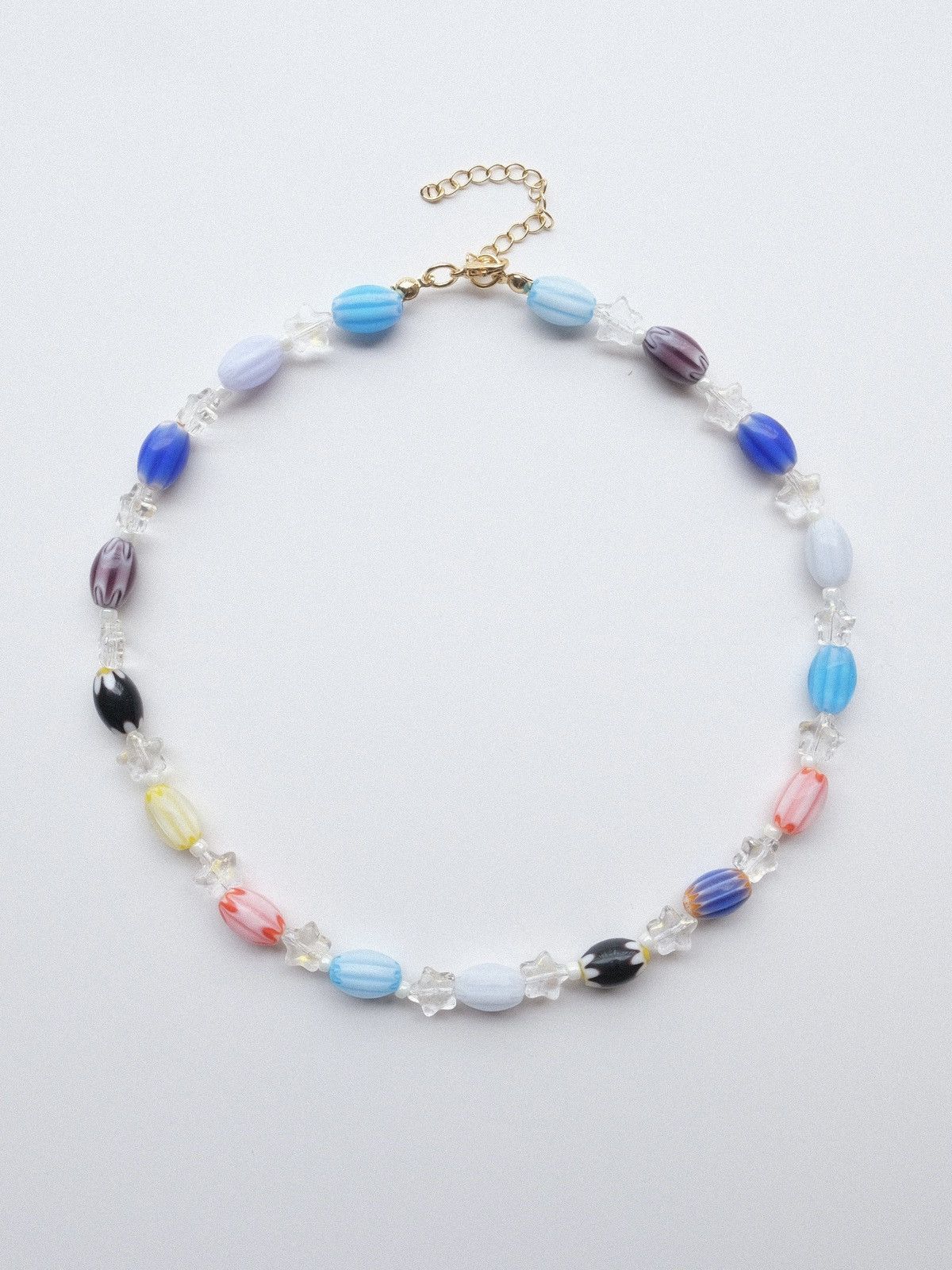 Handmade × Jewelry Mix Candy Millefiori Glass Handmade Beaded Necklace 16.1in Size ONE SIZE - 3 Thumbnail